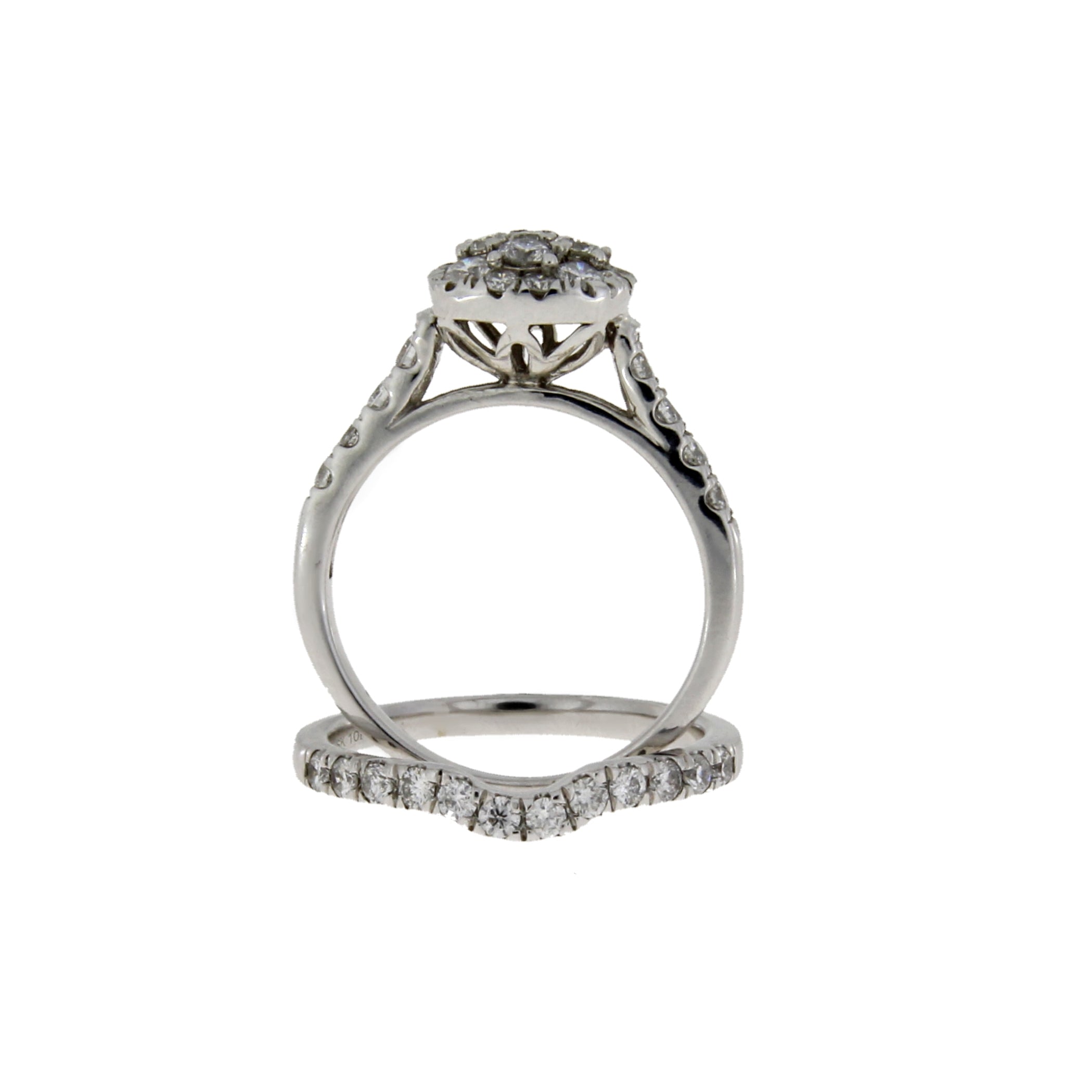 1.30ct Diamond Engagement Ring Set 10KT White Gold by Bids.com