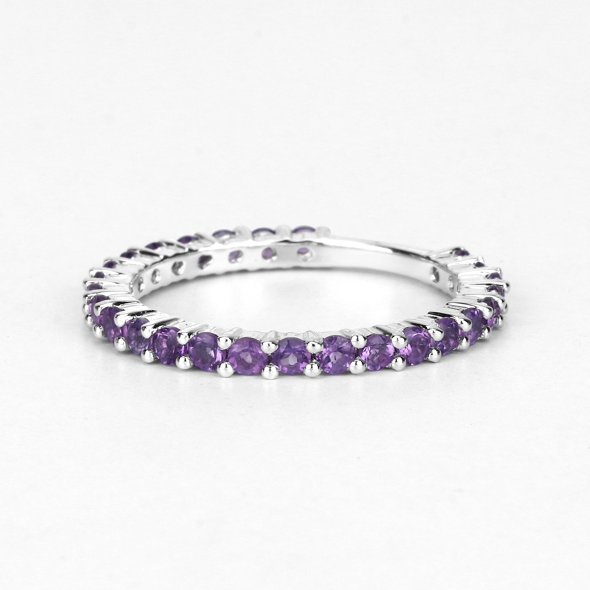 0.78 Carat Genuine Amethyst .925 Sterling Silver Ring DestGlow
