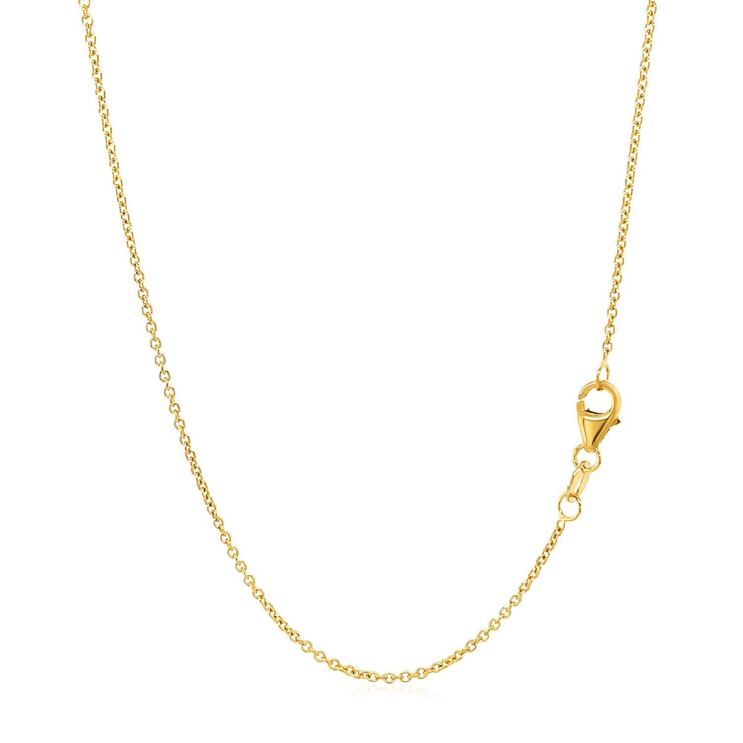 14k Yellow Gold Round Cable Link Chain 1.2mm by Bids.com