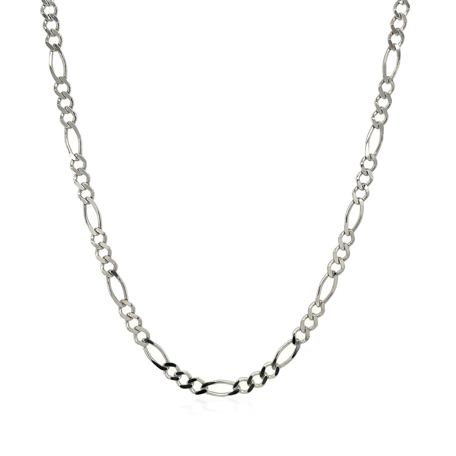 2.6mm 14k White Gold Solid Figaro Chain by Bids.com