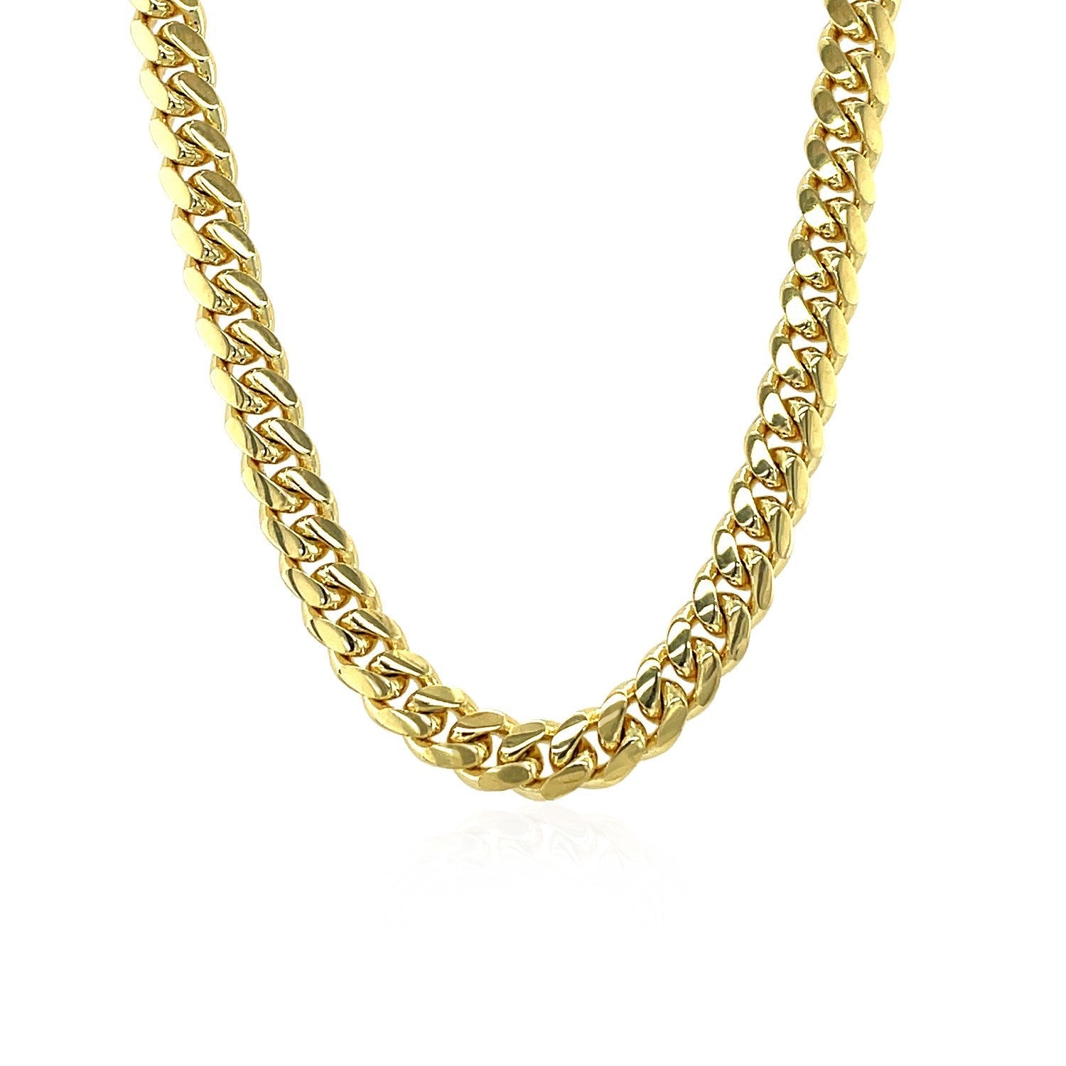 5.0mm 14k Yellow Gold Classic Miami Cuban Solid Chain by Bids.com