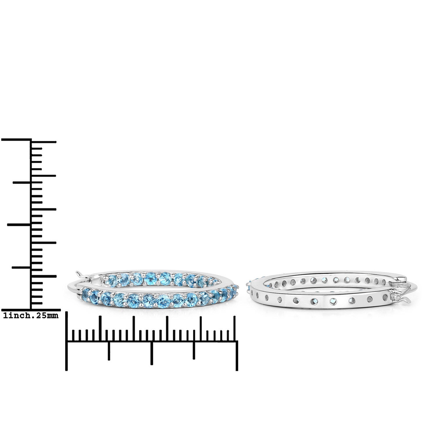 1.73 Carat Genuine Swiss Blue Topaz .925 Sterling Silver Earrings DestGlow