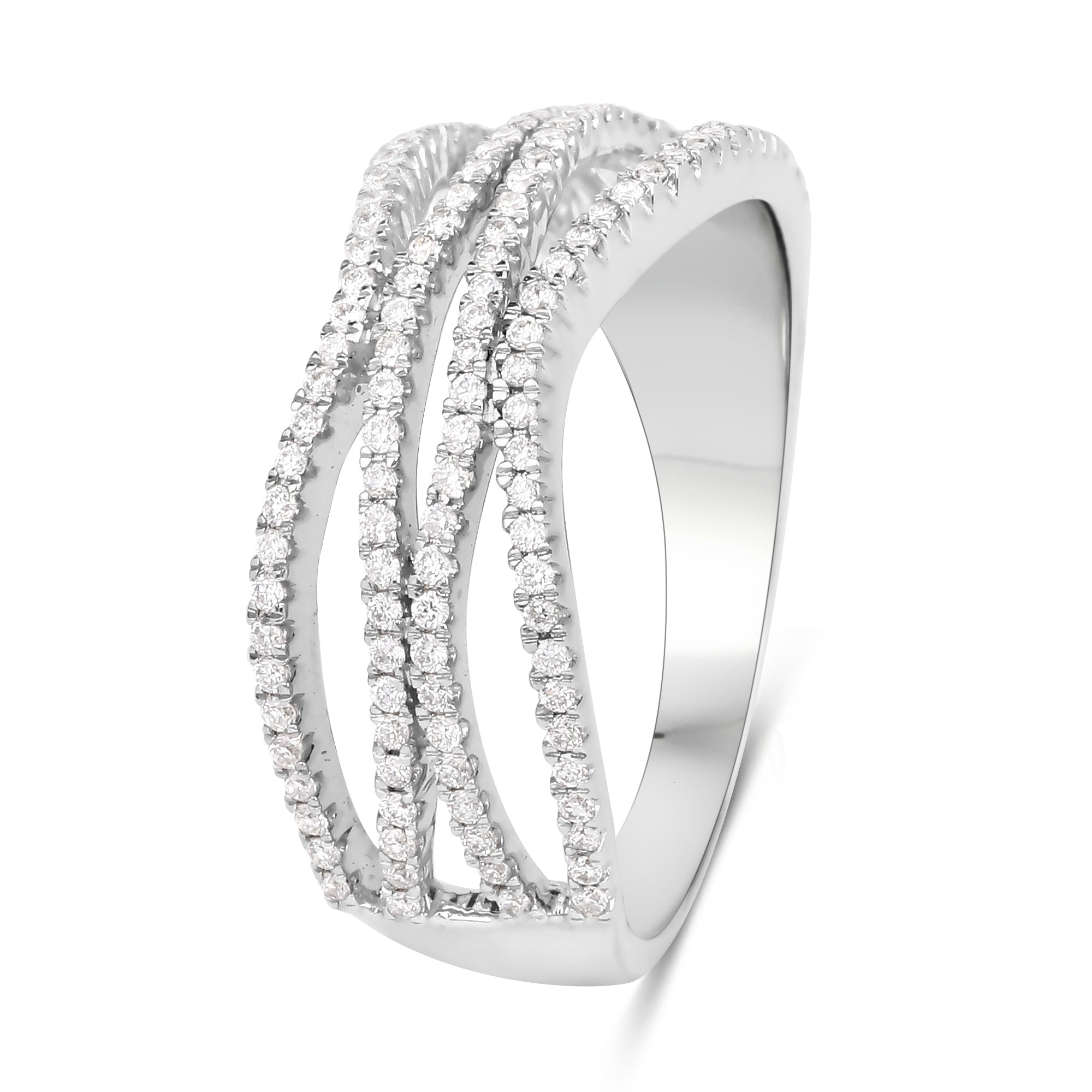 0.46 Carat Genuine White Diamond 14K White Gold Ring (F-G Color, SI Clarity) by Bids.com