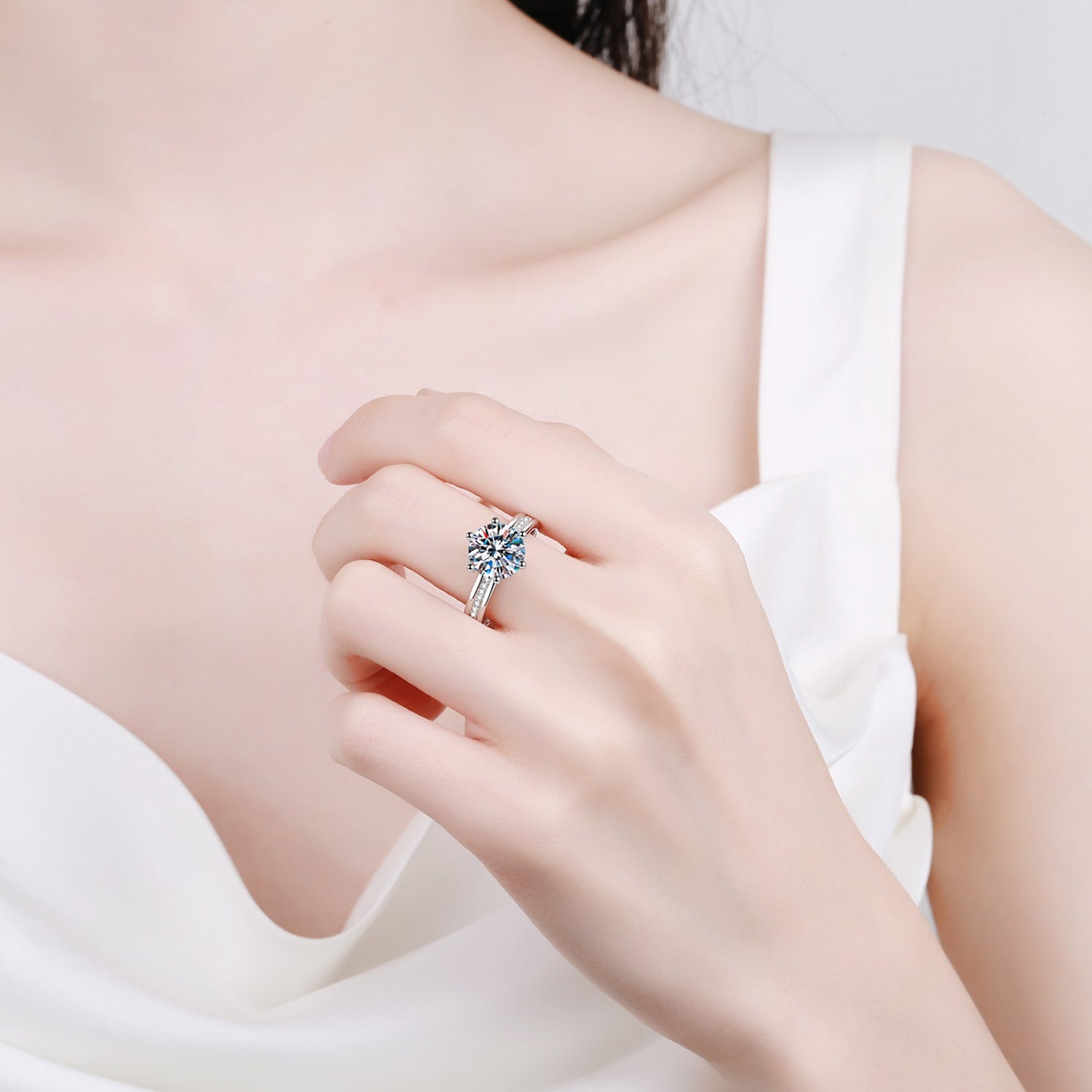 3 Carat Brilliant Round Cut Sparkala™ Pure Sterling Silver Ring - DestGlow