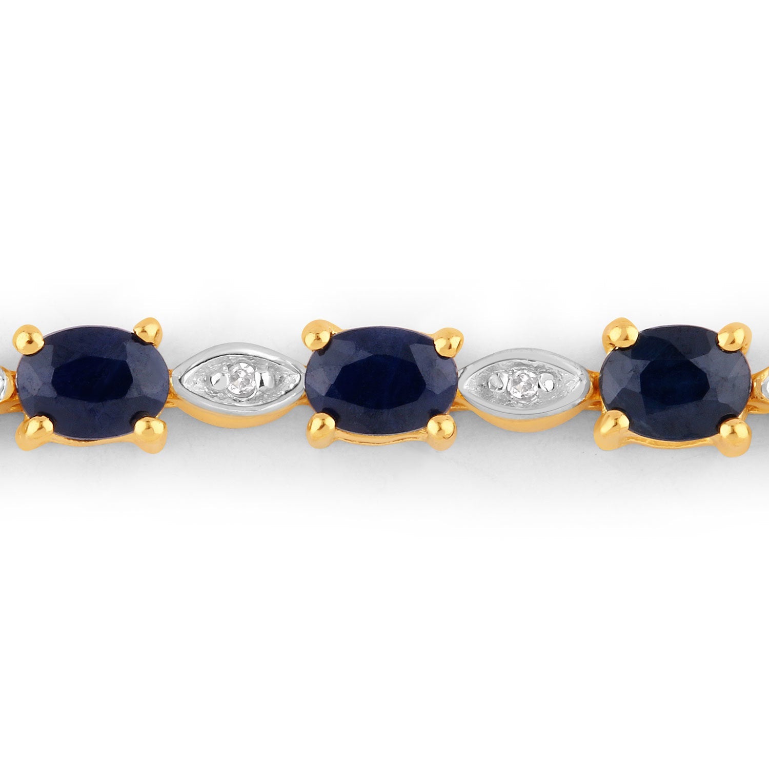 1.83 Carat Genuine Blue Sapphire and White Diamond .925 Sterling Silver Bracelet by Bids.com
