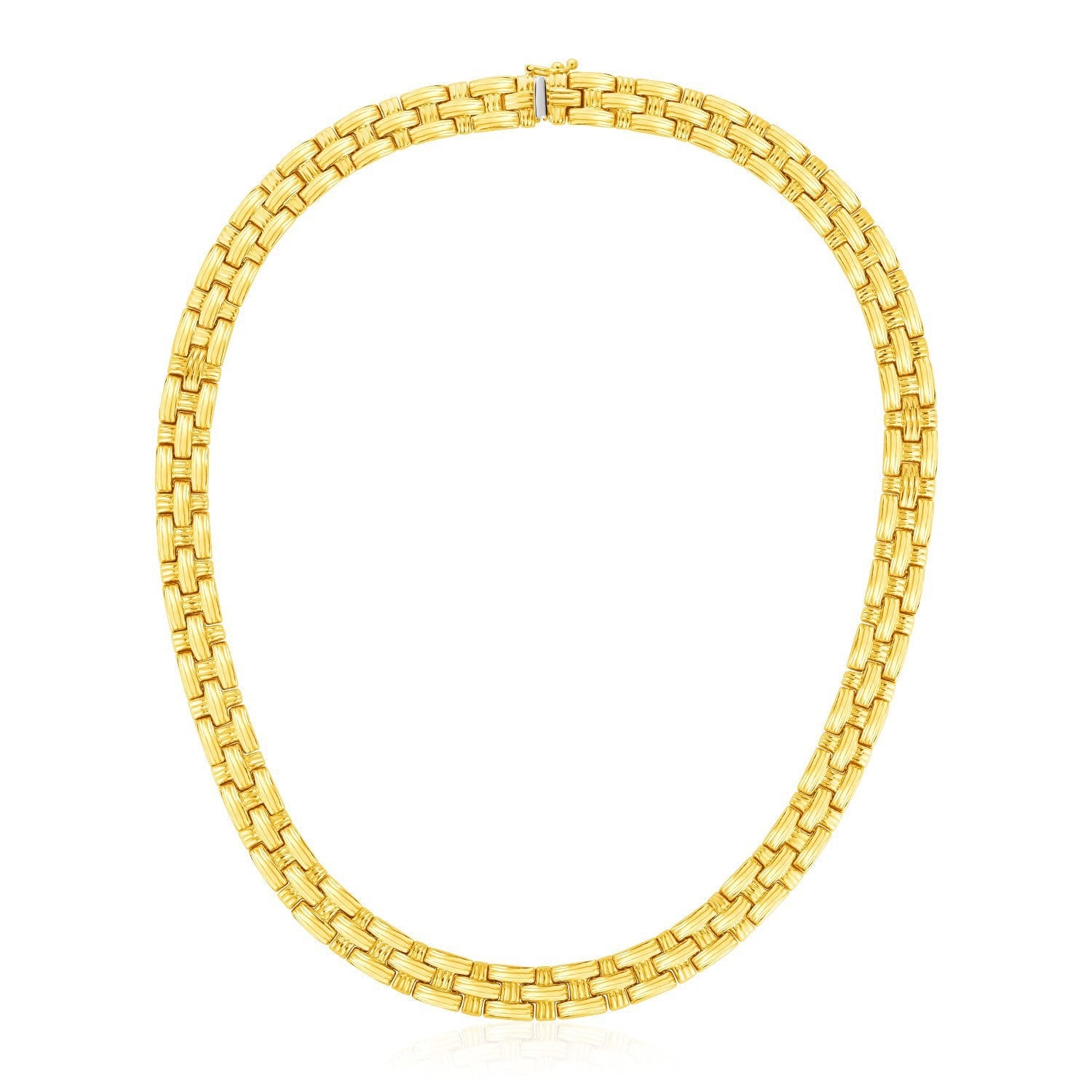 14k Yellow Gold Basket Weave Necklace by Bids.com