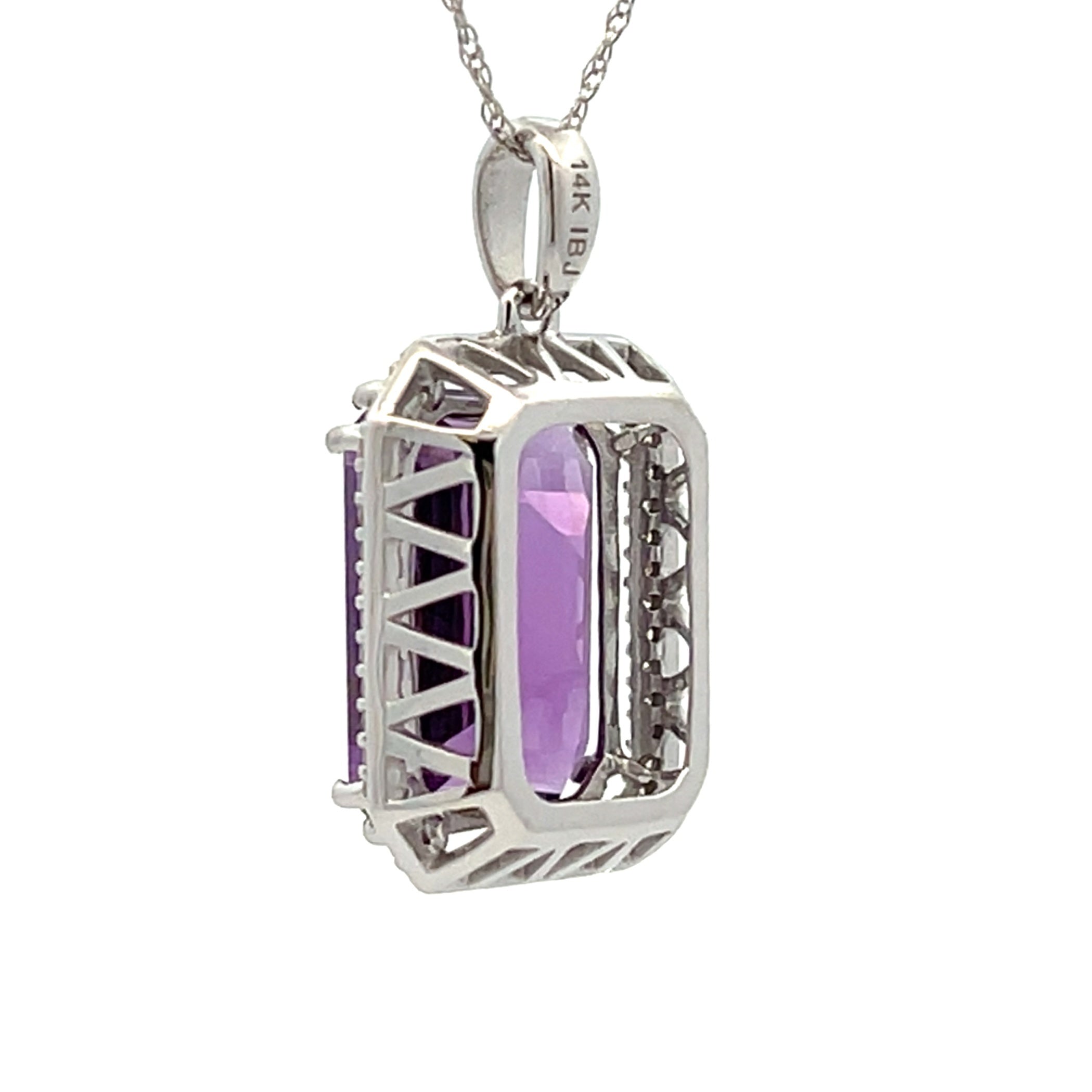Amethyst Diamond Fashion Pendants 14KT White Gold by Bids.com