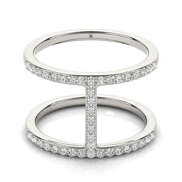 14k White Gold Dual Band Bridge Style Diamond Ring (3/8 cttw) by Bids.com