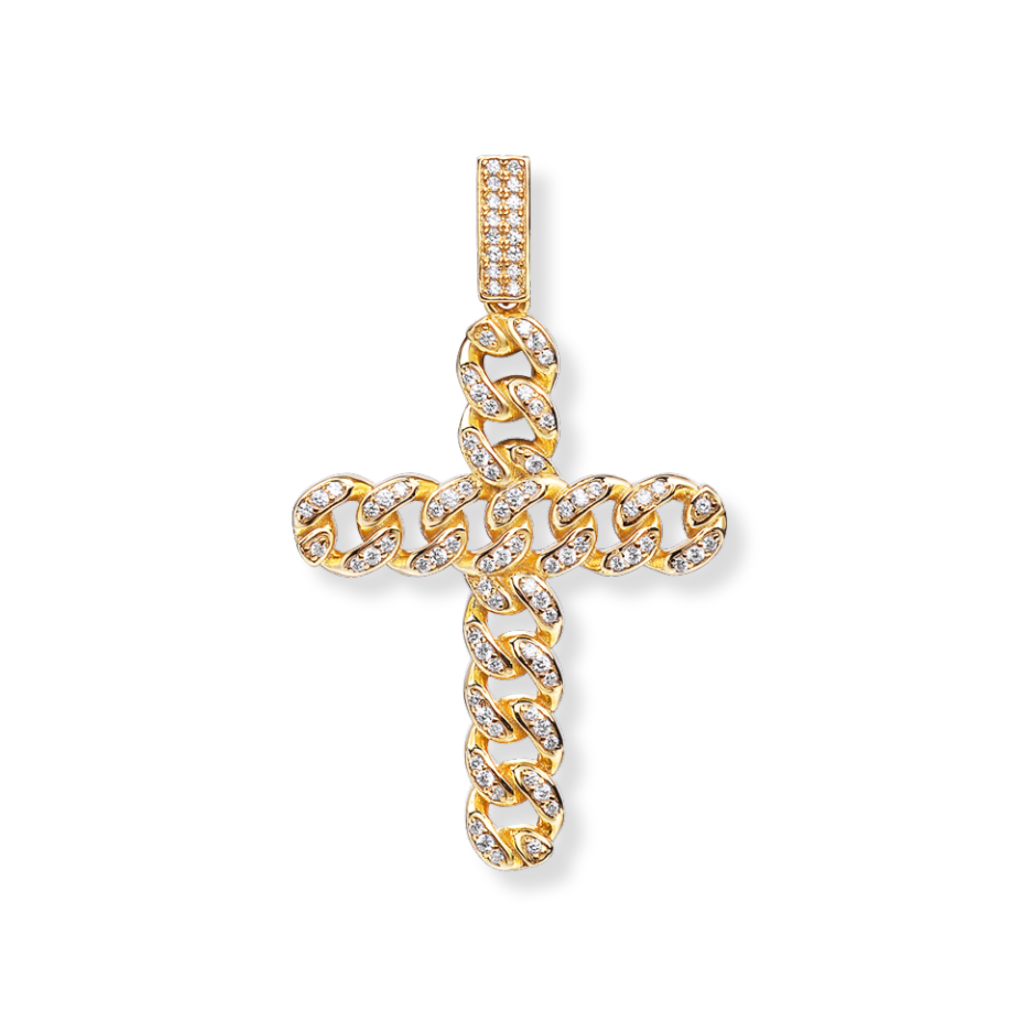 Cuban Link Cross Pendant 925 Sterling Silver