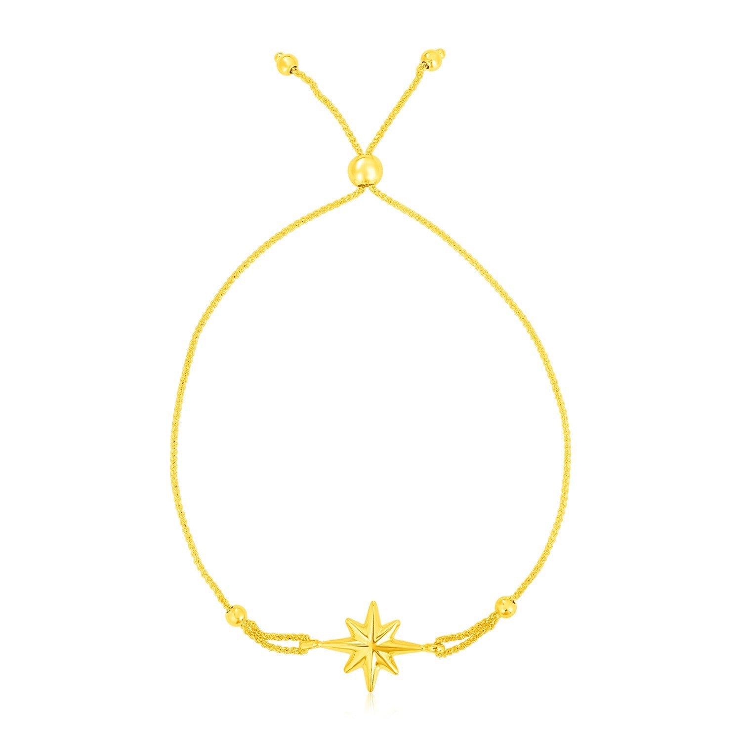 14k Yellow Gold Adjustable Bracelet with Star by Bids.com
