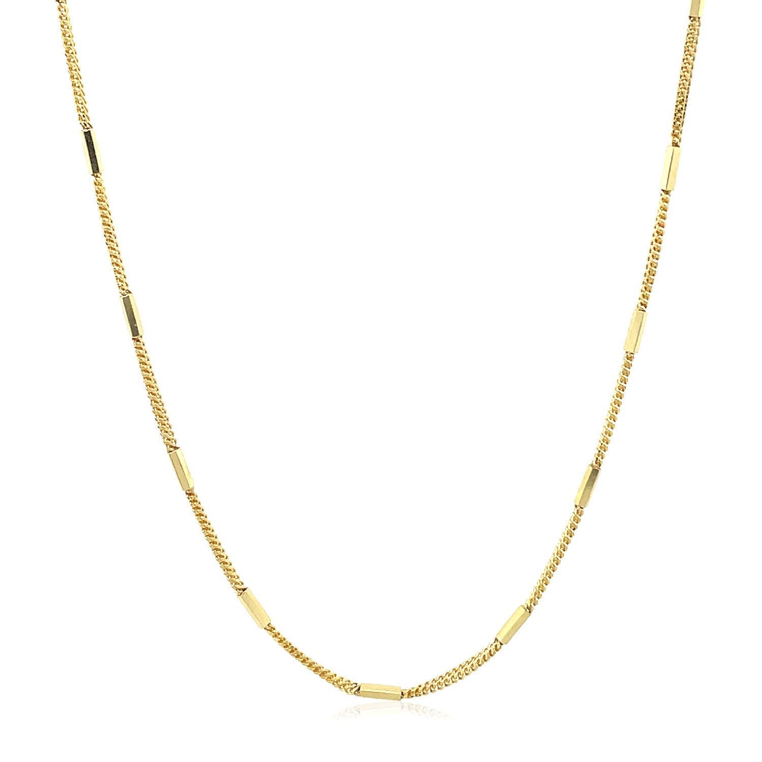 Diamond Cut Bar Links Pendant Chain in 14k Yellow Gold (1.3mm) by Bids.com