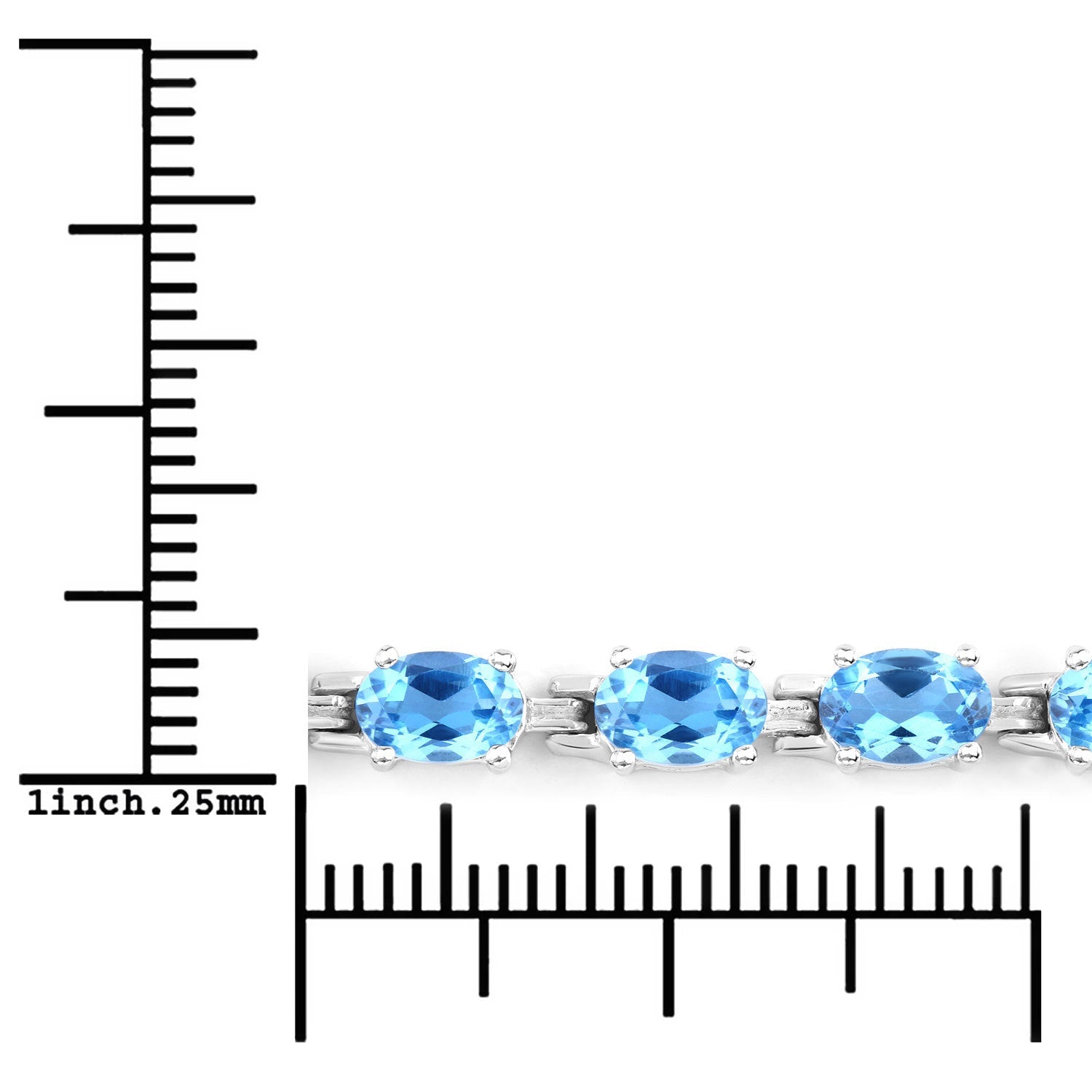 10.71 Carat Genuine Swiss Blue Topaz .925 Sterling Silver Bracelet DestGlow