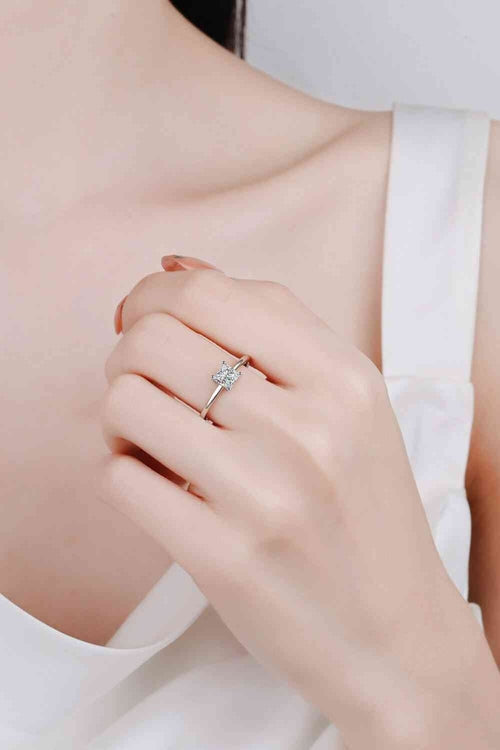 Moissanite Solitaire Ring - 925 Sterling Silver Classic Engagement Ring
