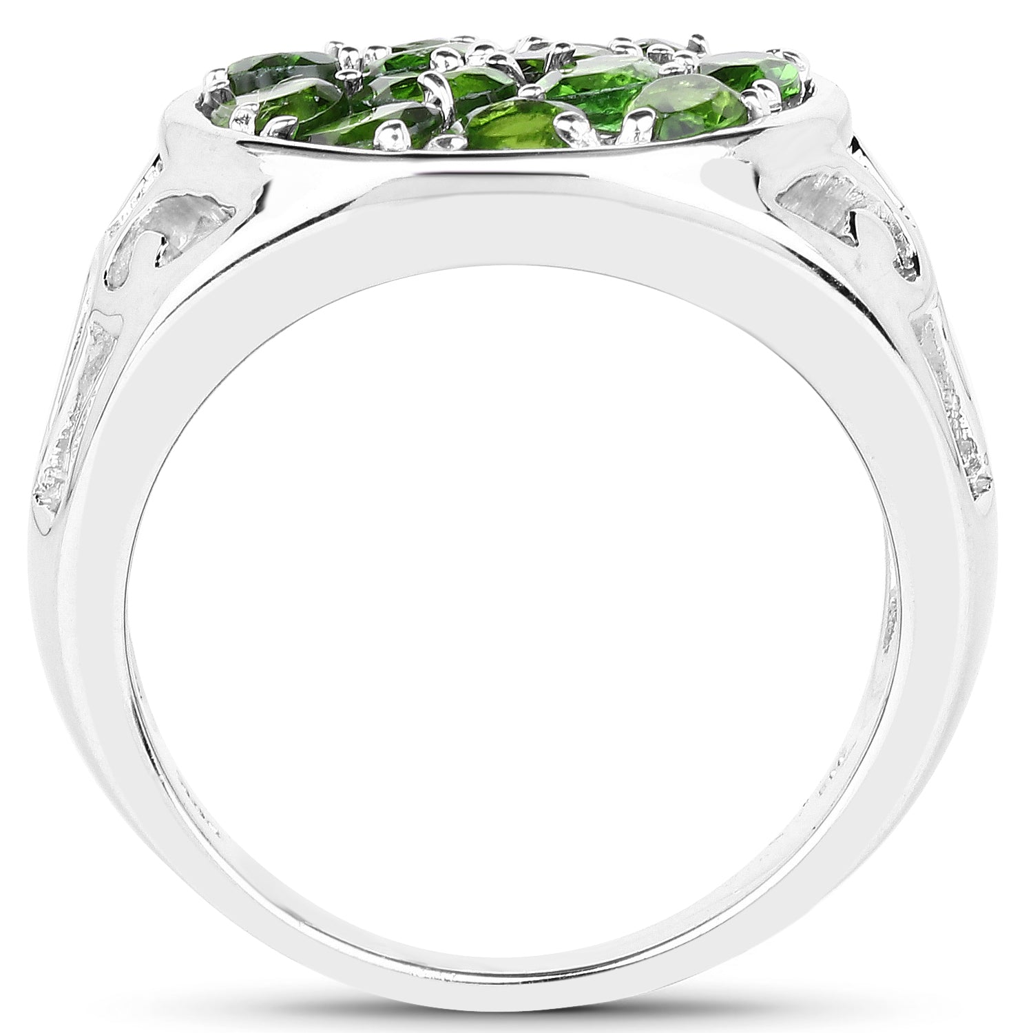 2.21 Carat Genuine Chrome Diopside .925 Sterling Silver Ring by Bids.com