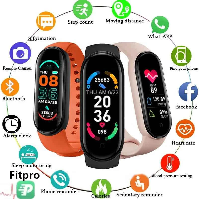 FitTrack™ M6 Fitness Smartwatch – Heart Rate & Activity Monitor