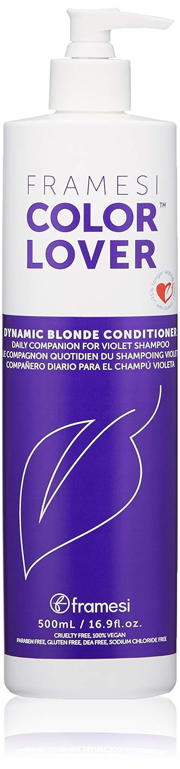 Framesi Color Lover Dynamic Blonde Conditioner, Purple Sulfate-Free Conditioner for Color Treated Hair, 16.9 oz