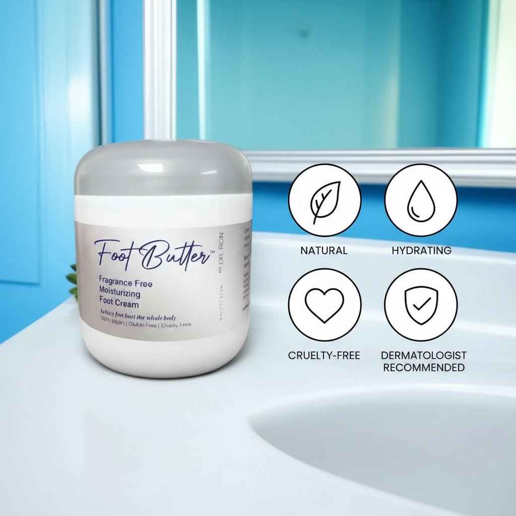 Fragrance-Free Foot Butter Massage Cream – Deep Moisture for Dry, Sensitive Feet