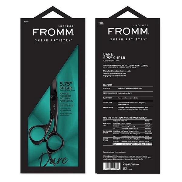 Fromm Dare 5.75" 1-Piece Hair Cutting Shear – Matte Black