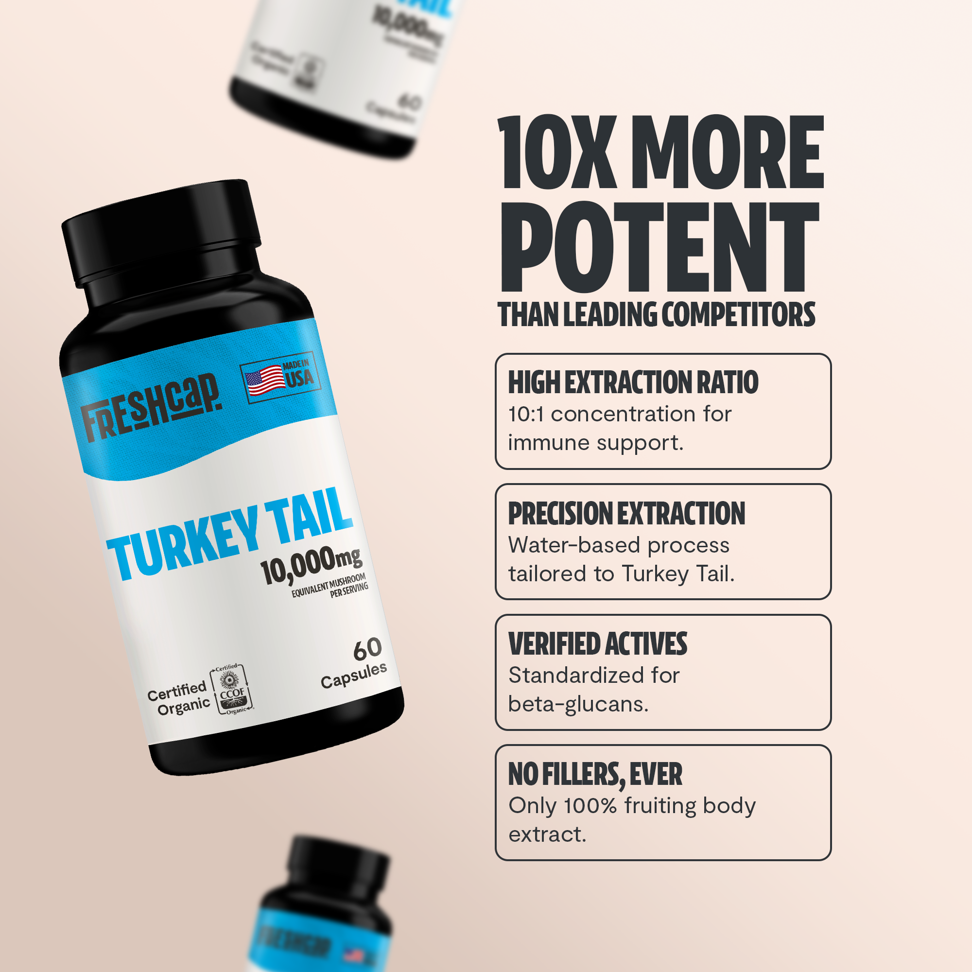 Turkey Tail Mushroom Extract Capsules by FreshCap Mushrooms