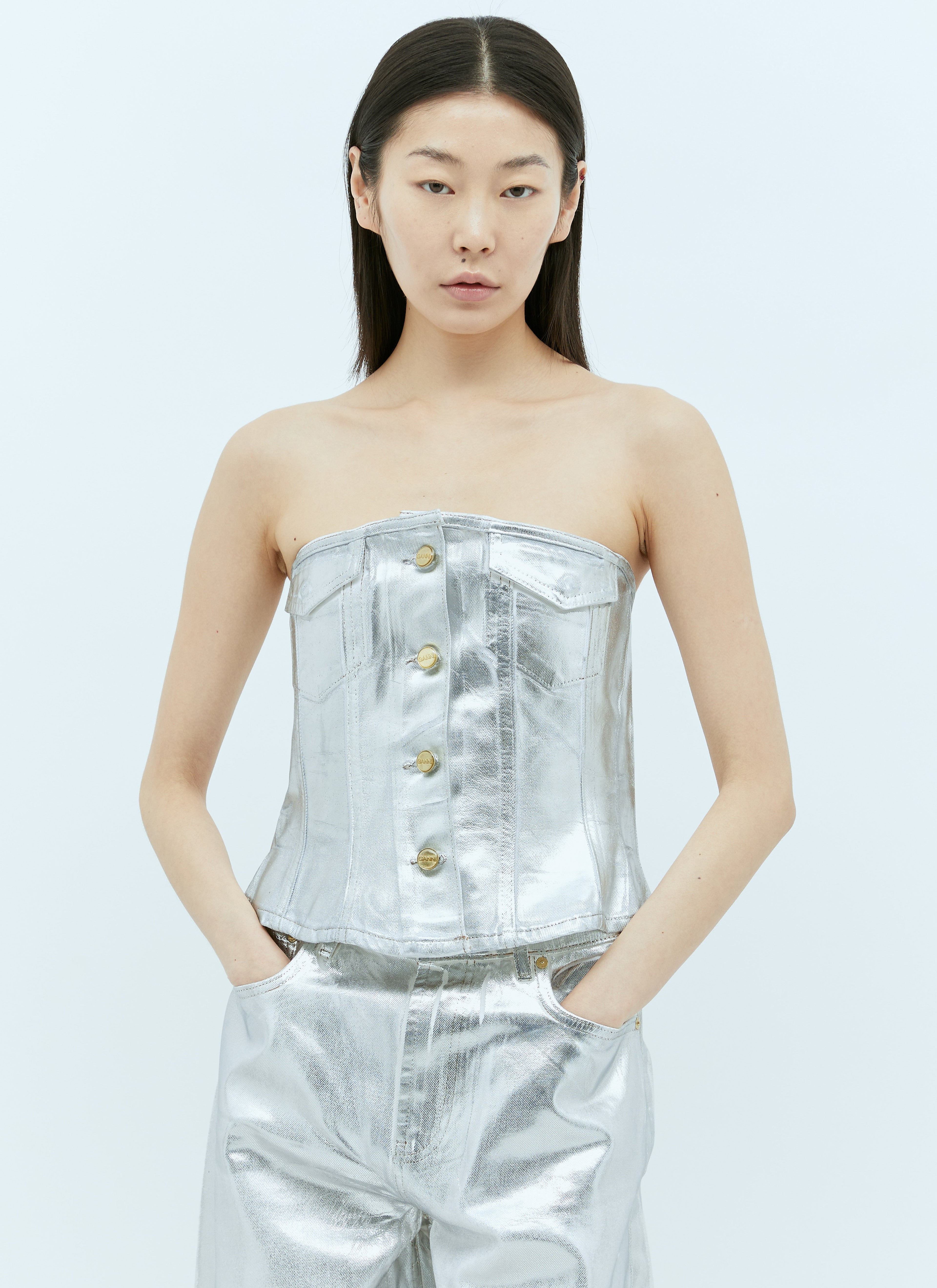 Ganni Women Foil Denim Corsage by Luosophy