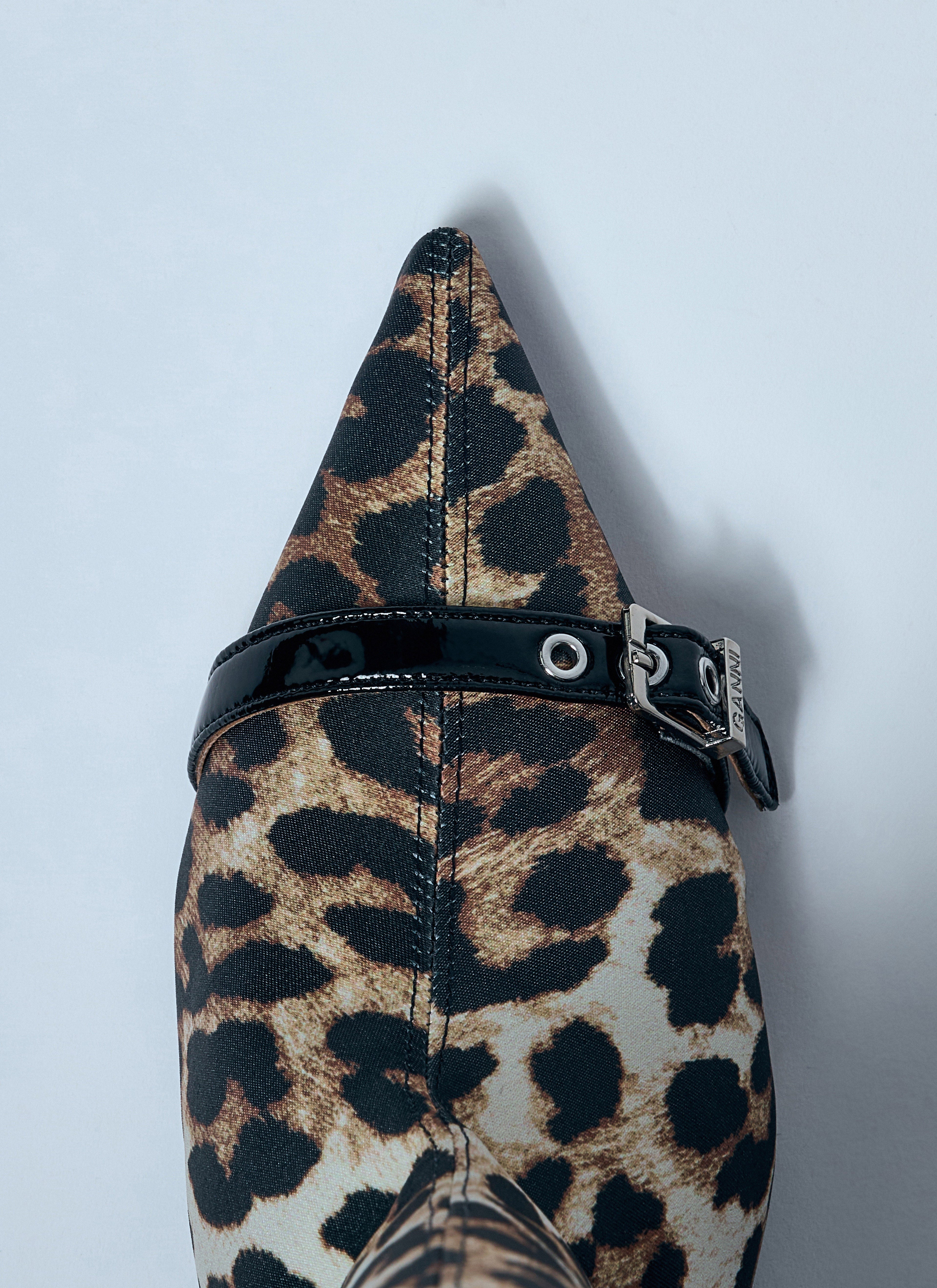 Ganni Women Leopard Eyelets Slouchy High Shaft Boots by Luosophy