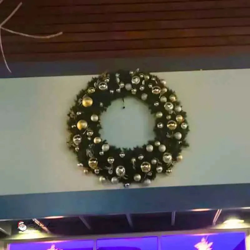 Pre-Decorated Christmas Wreath with Warm White Lights Gold/Silver