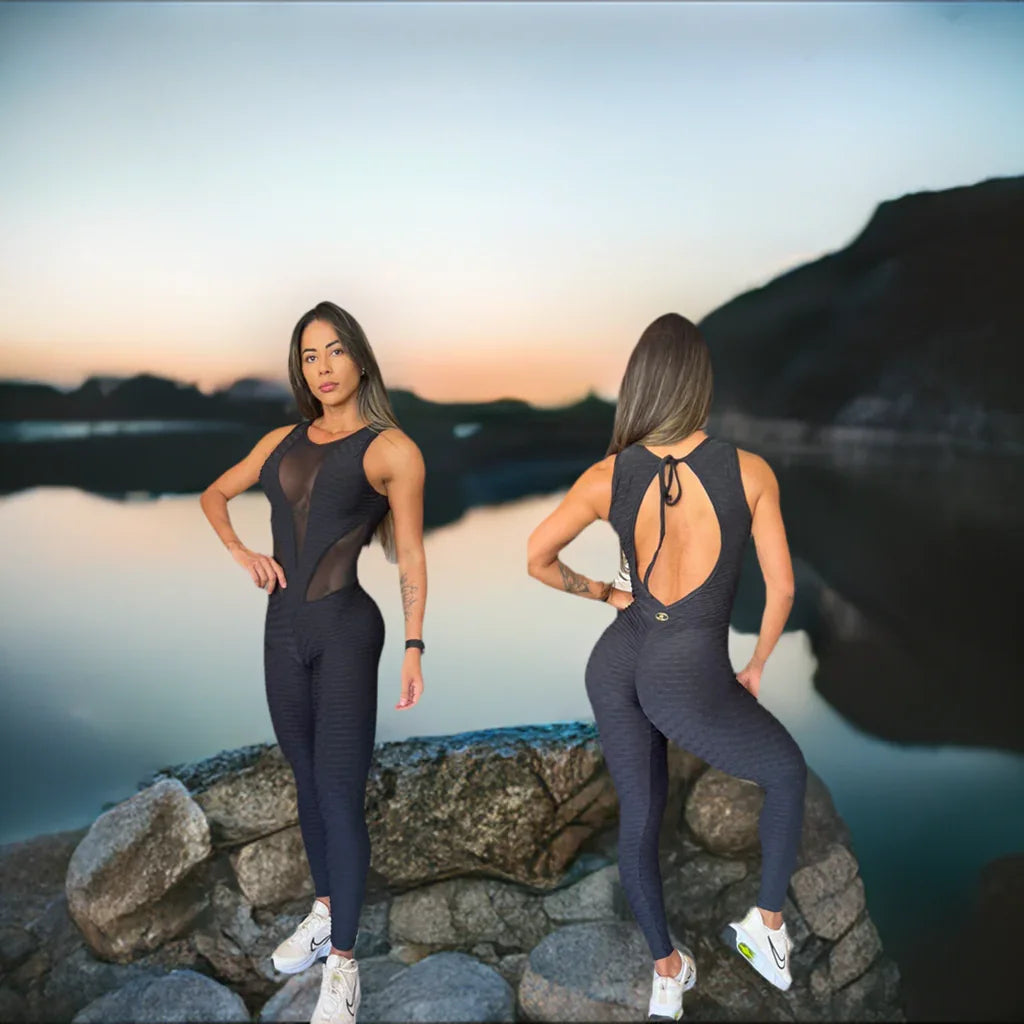 SCRUNCH BOOTY BLACK WAVE AND MASH SEXY JUMPSUIT DestGlow