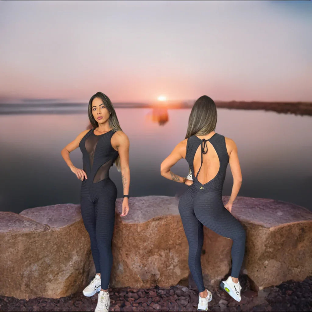SCRUNCH BOOTY BLACK WAVE AND MASH SEXY JUMPSUIT DestGlow