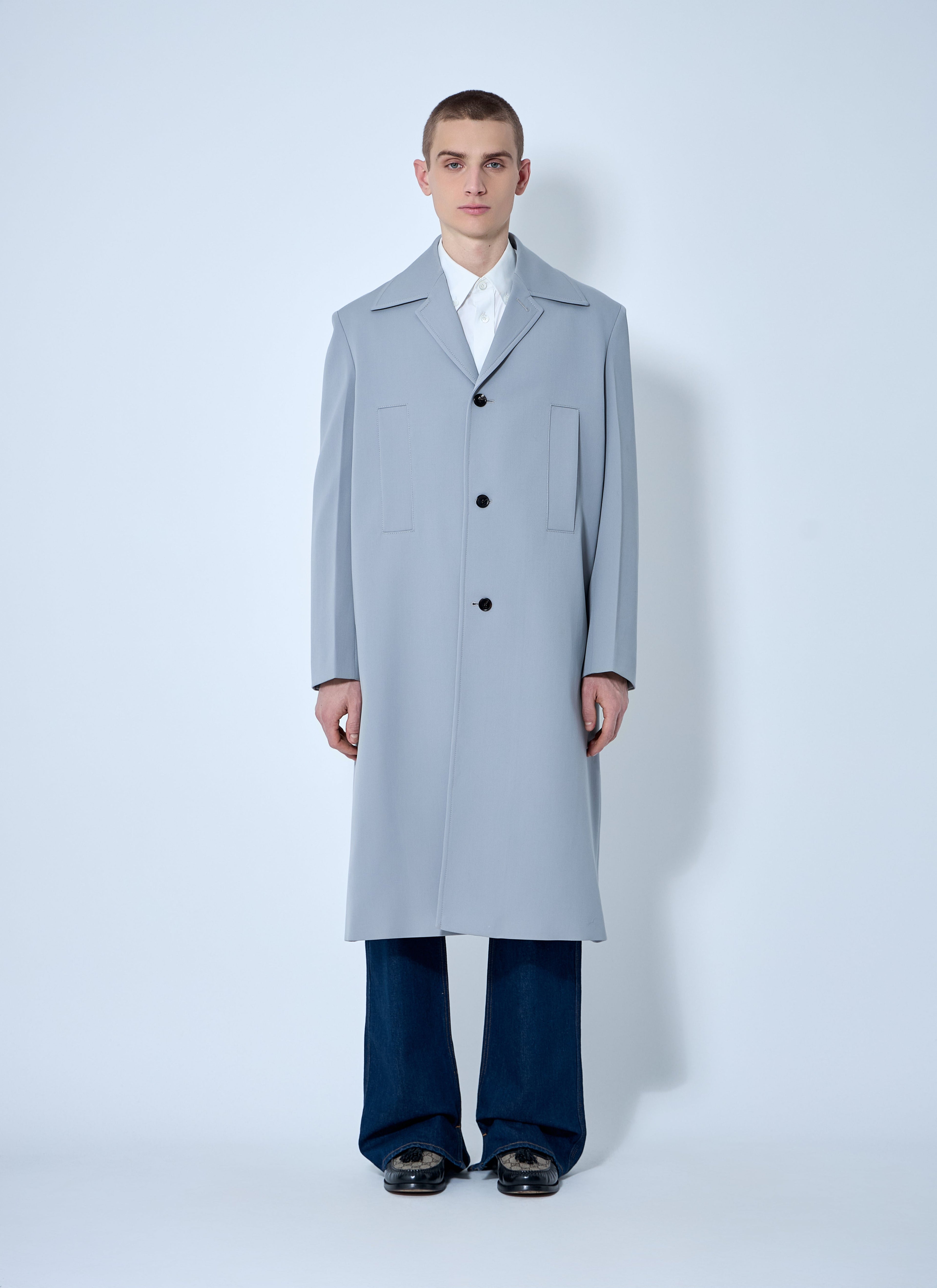 Gucci Men Single-Breasted Wool Coat by Luosophy
