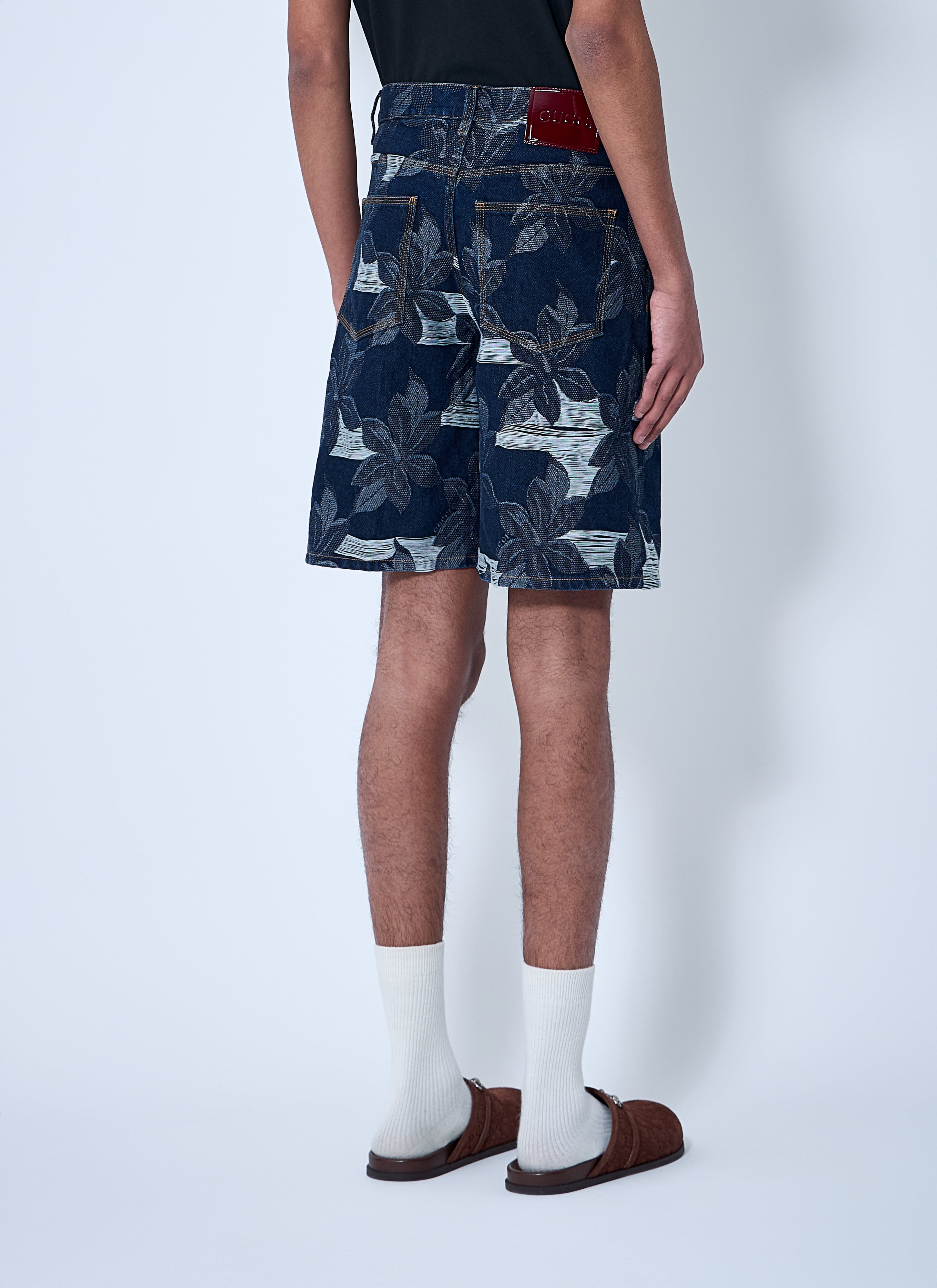 Gucci Men Denim Jacquard Shorts by Luosophy