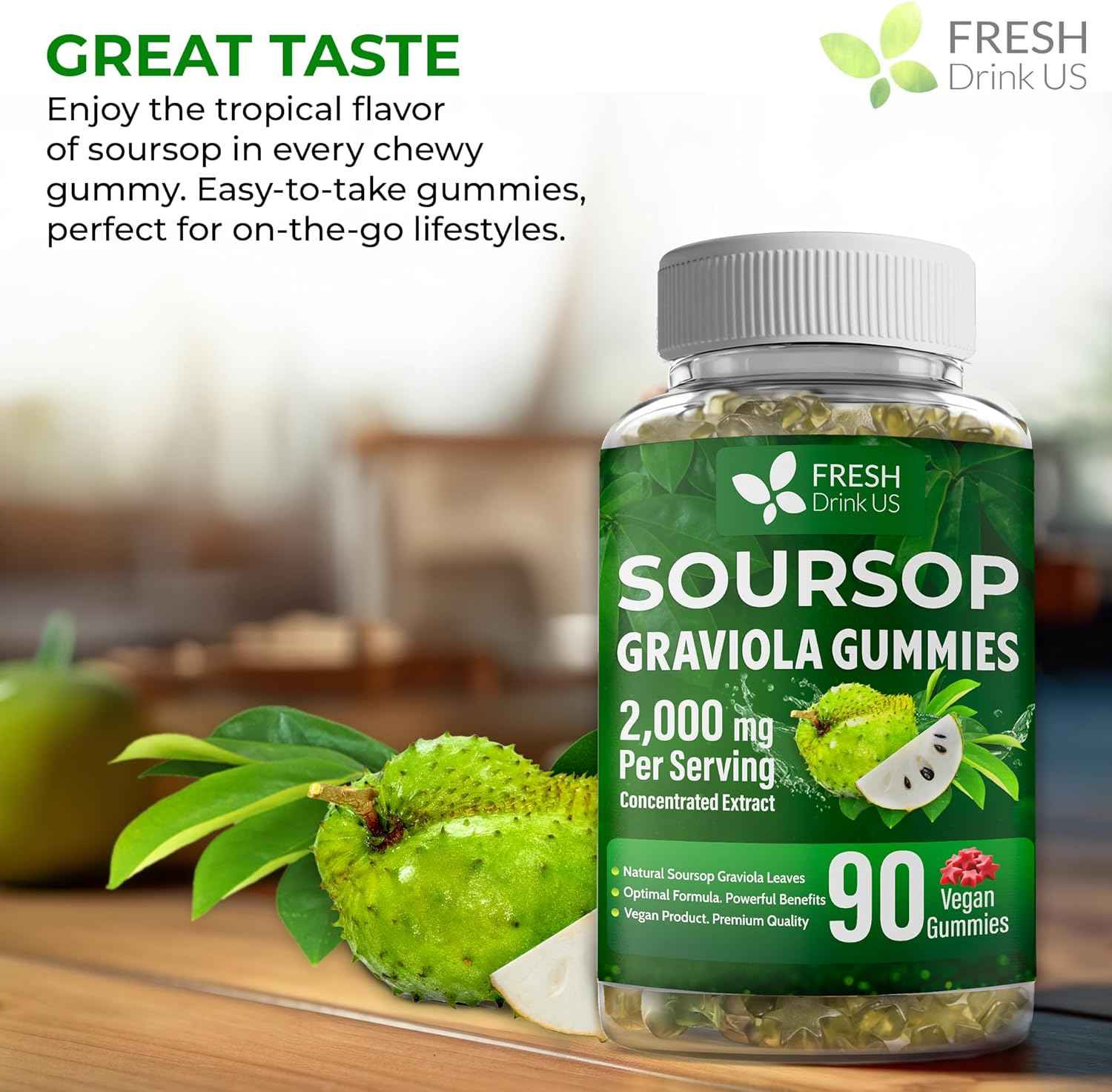 Premium 90 Soursop Graviola Gummies