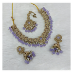 Joban Fashion Lavender Stone Work Necklace Set