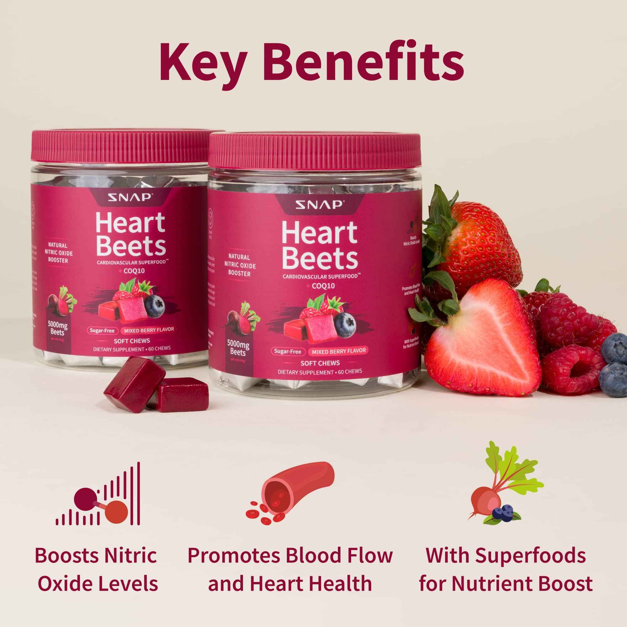 Heart Beets Chews - Buy 3, Get 2 FREE!