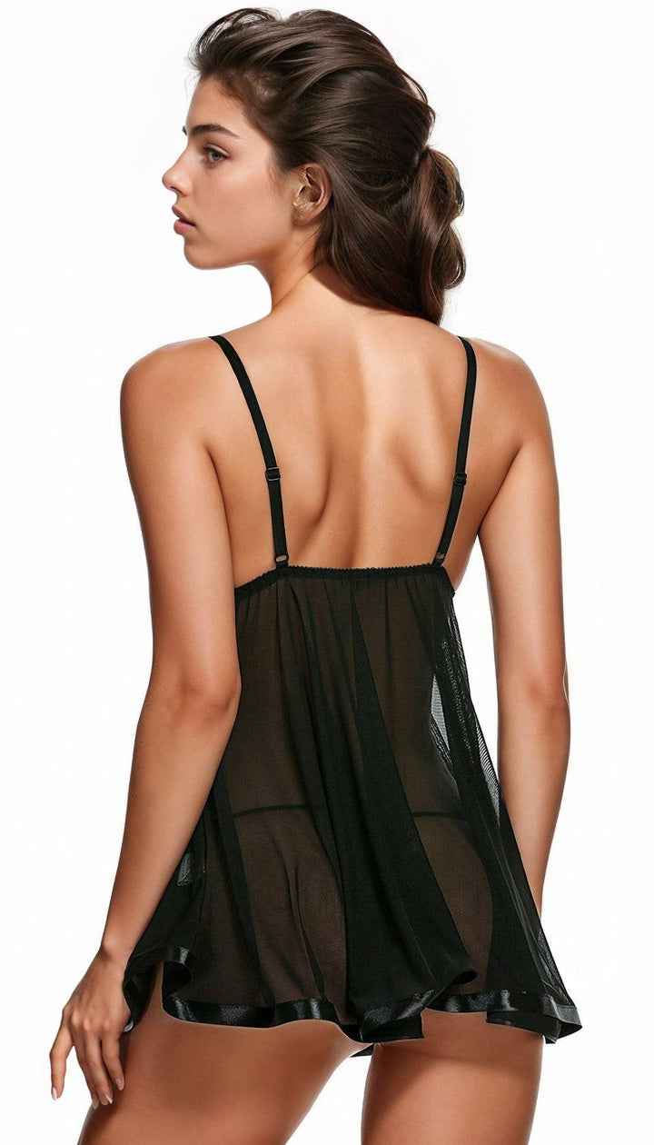 Flirty Mesh Lace Cup Babydoll