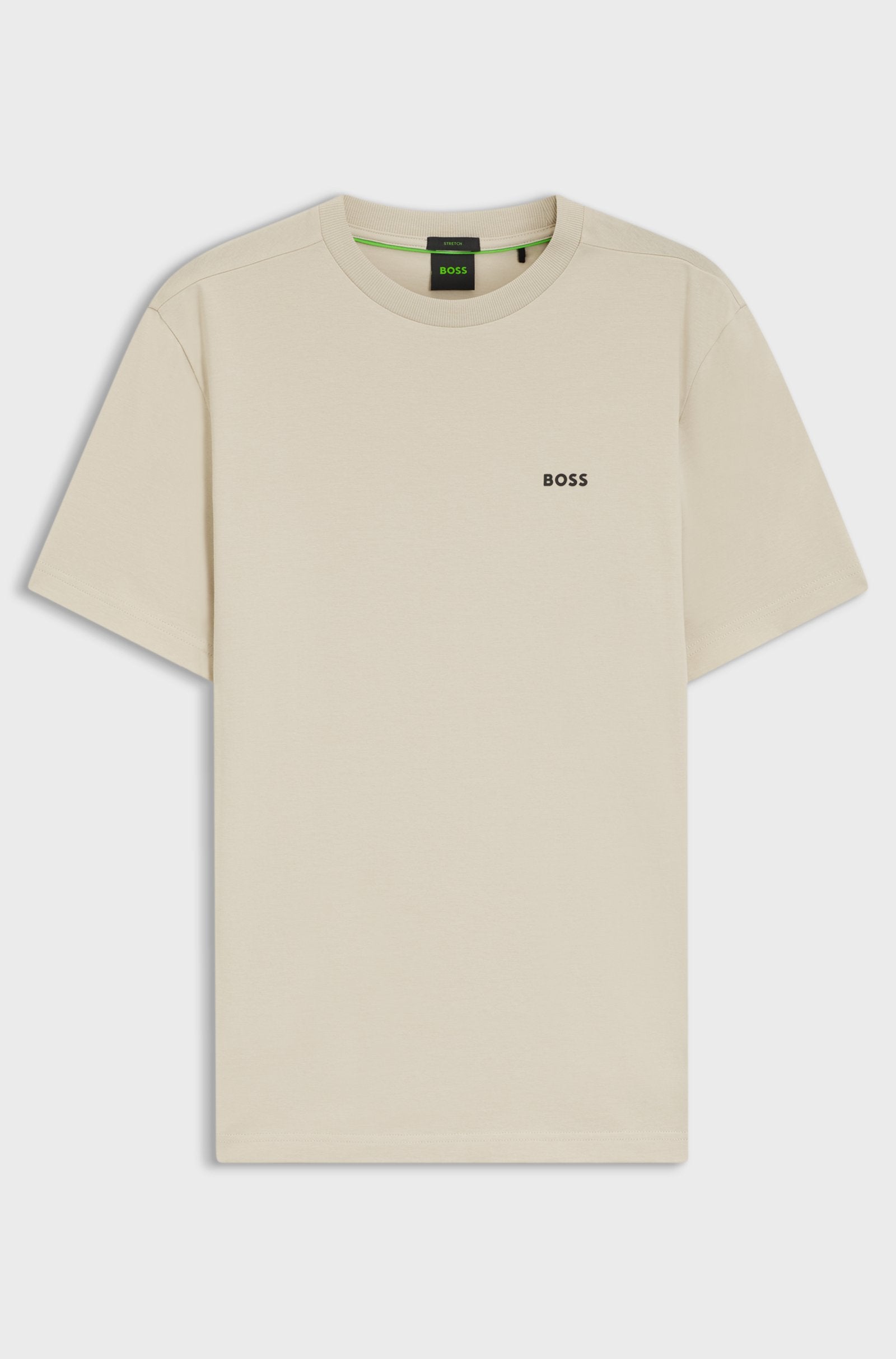 Boss Green Contrast Logo Tee - Beige by Denim Exchange