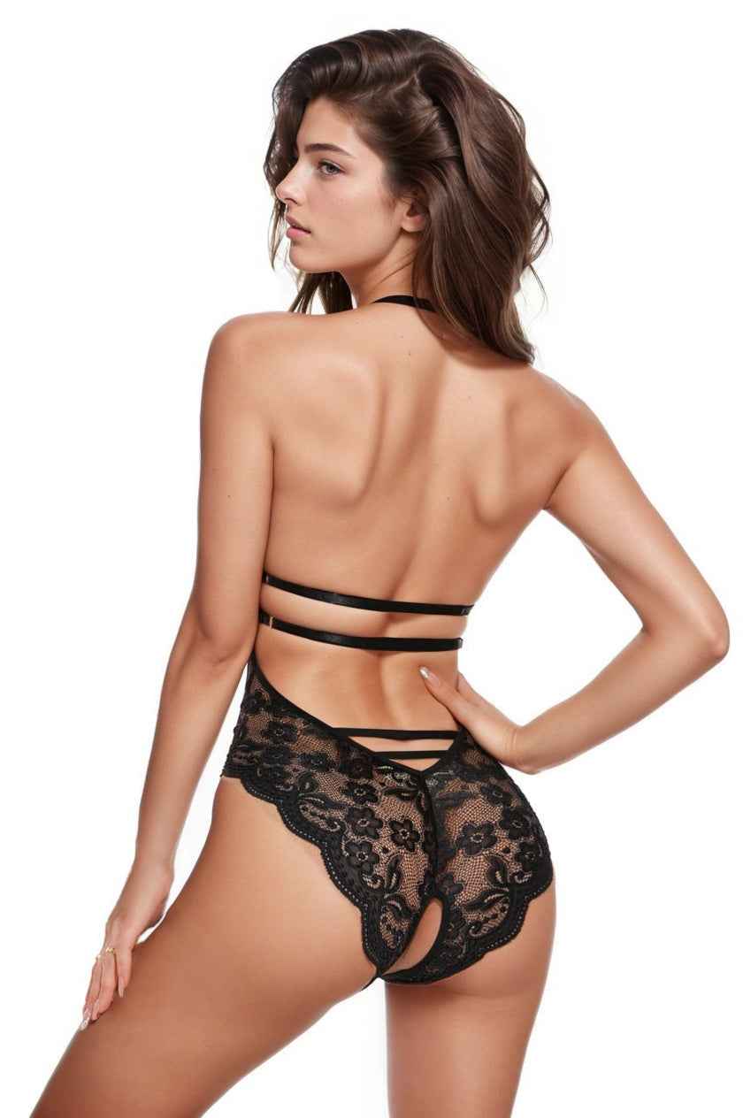 Seductive Scalloped Lace Teddy Lingerie