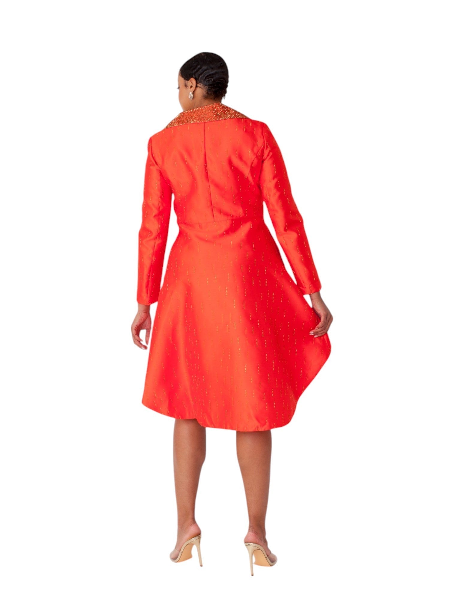 High-Low Church Suit with Embellished Collar - 4860 by Tally Taylor