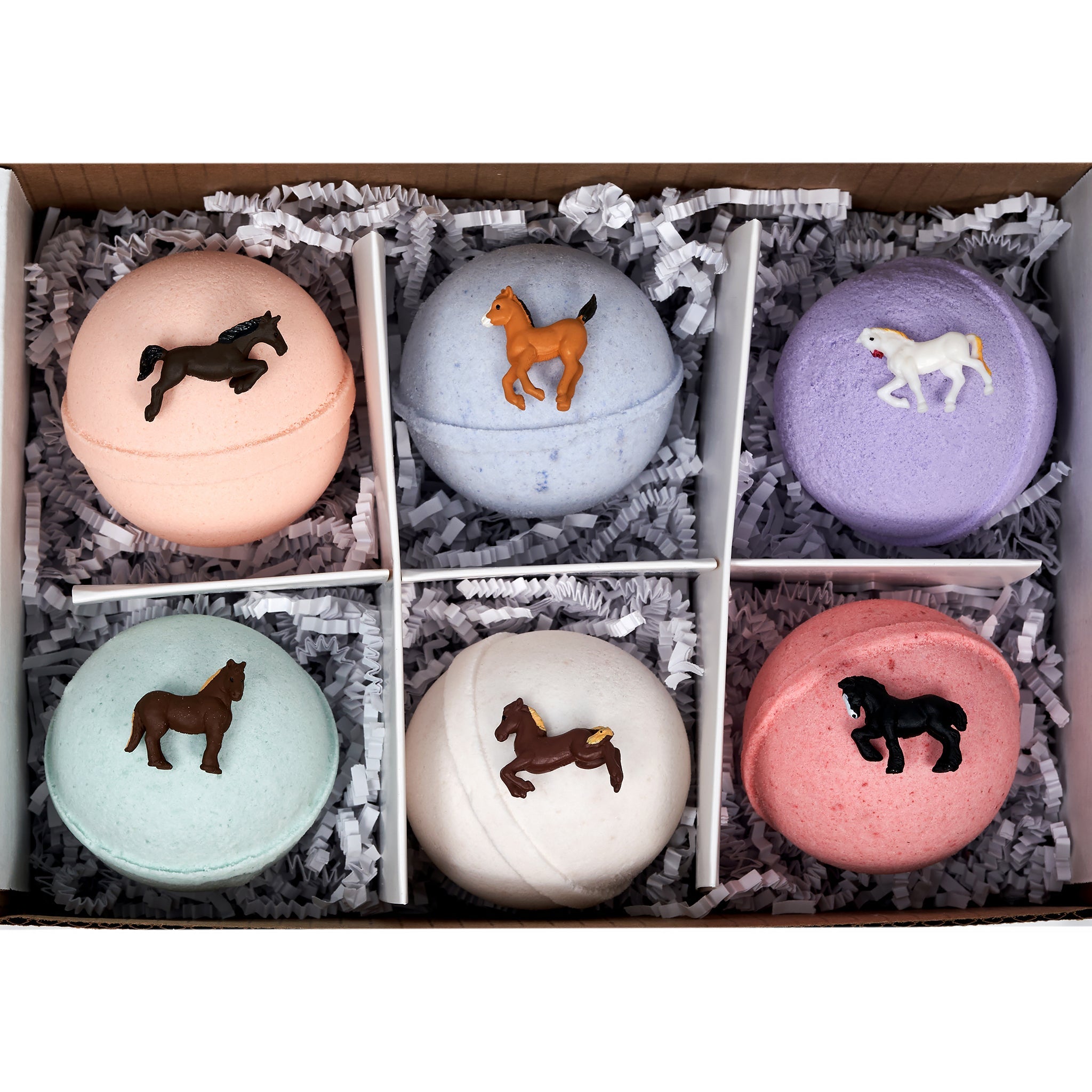 Spa Pure WILD HORSES Bath Bombs: for kids with 6 XL bath bombs with surprise horses inside, U.S.A. Made, Handmade, natural ingredients by Spa Pure