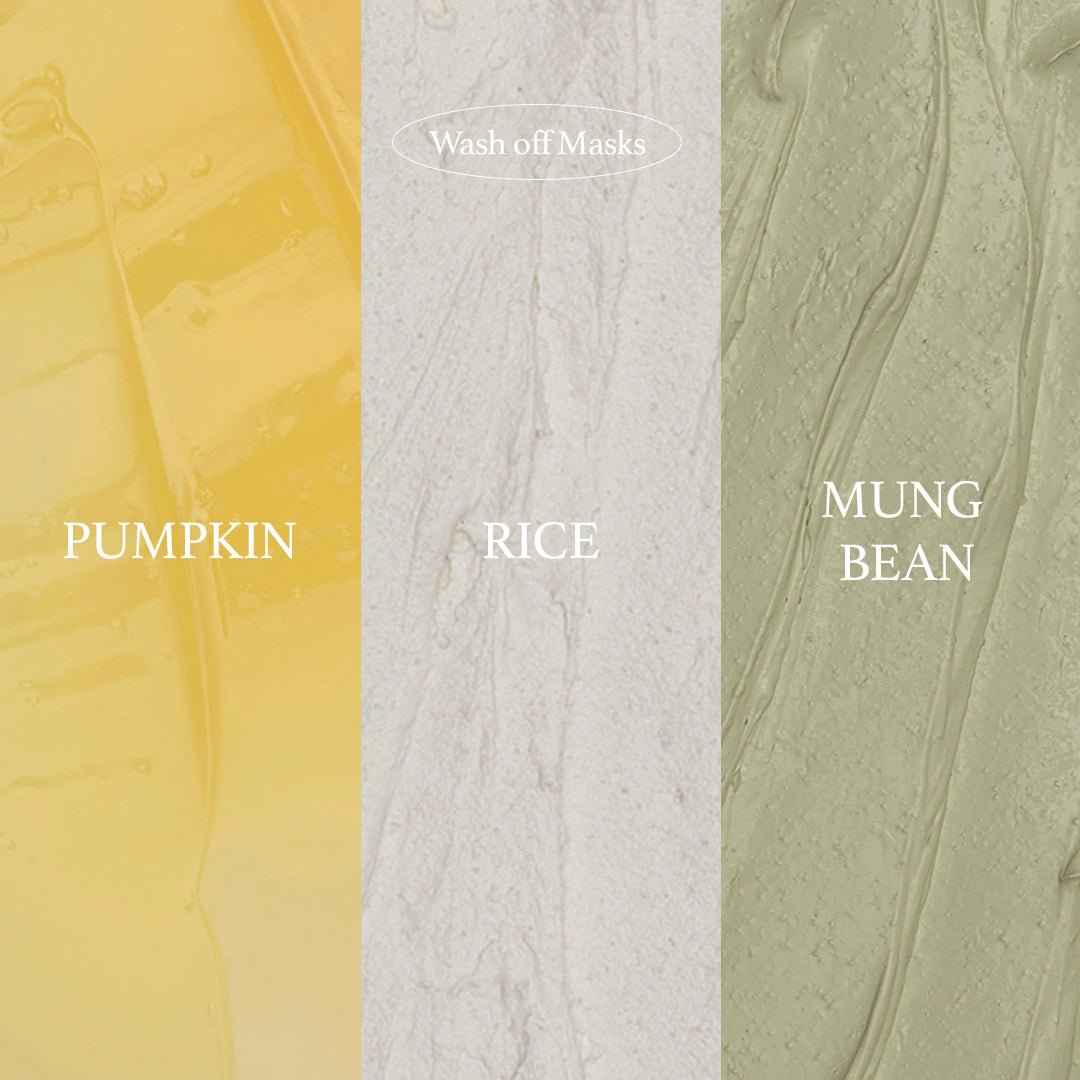 House of Dohwa Wash Off Mask Pack Set (Rice+Pumpkin+Mungbean)