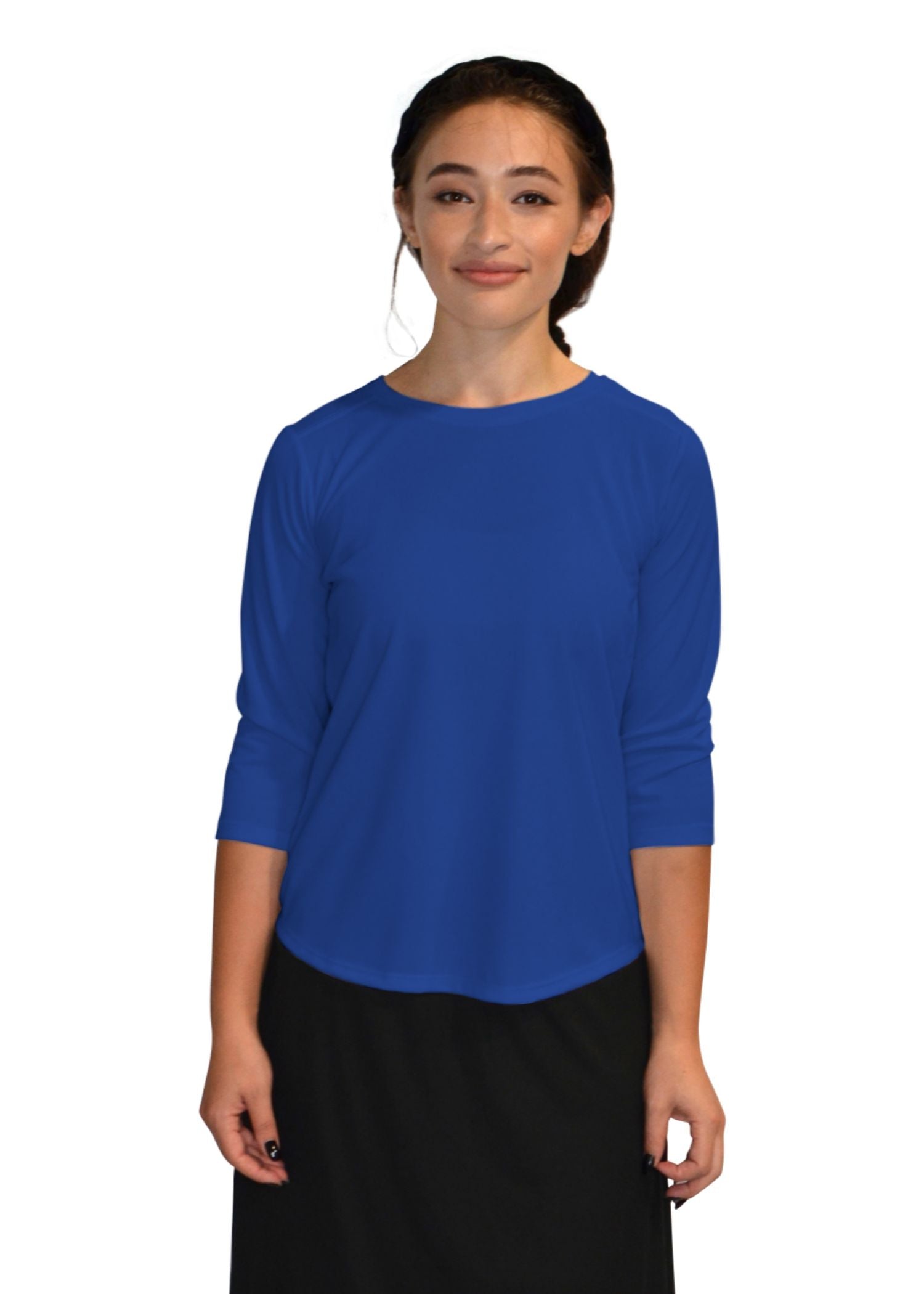Modest Athletic Moisture-Wicking Performance Top with 3/4 Sleeves by Kosher Casual USA