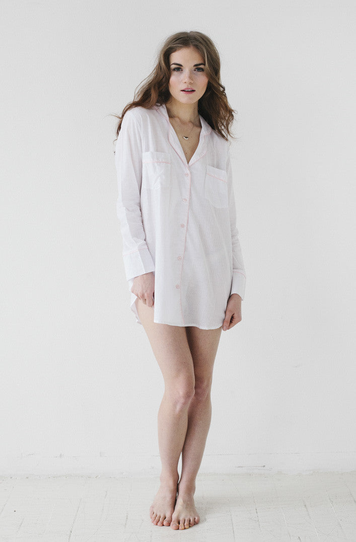 Classic Sleep Shirt in Woven Cotton - DestGlow
