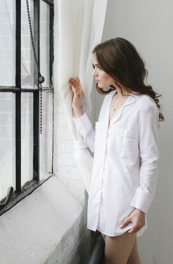 Classic Sleep Shirt in Woven Cotton - DestGlow