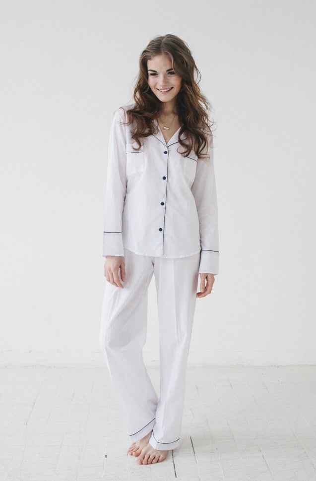 Classic Woven Cotton Pajama Set
