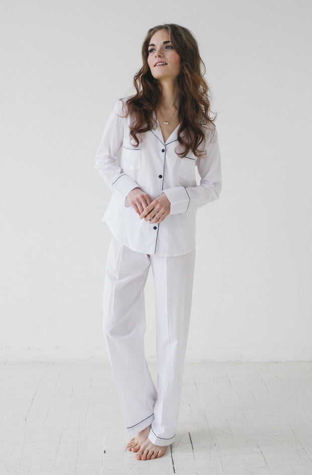 Classic Woven Cotton Pajama Set - DestGlow
