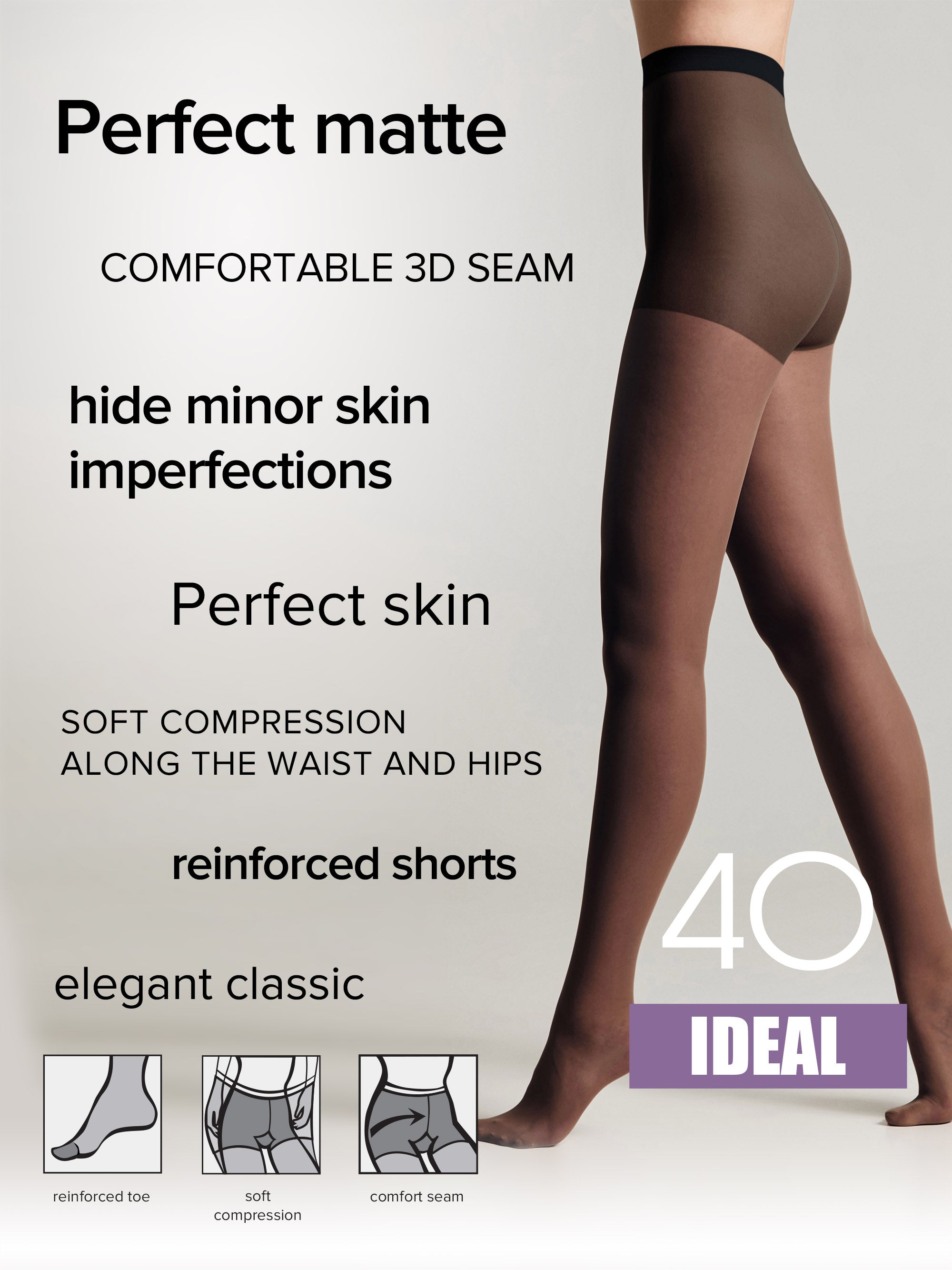 Tights Conte Ideal 40 Den - Ultimate Matt - DestGlow