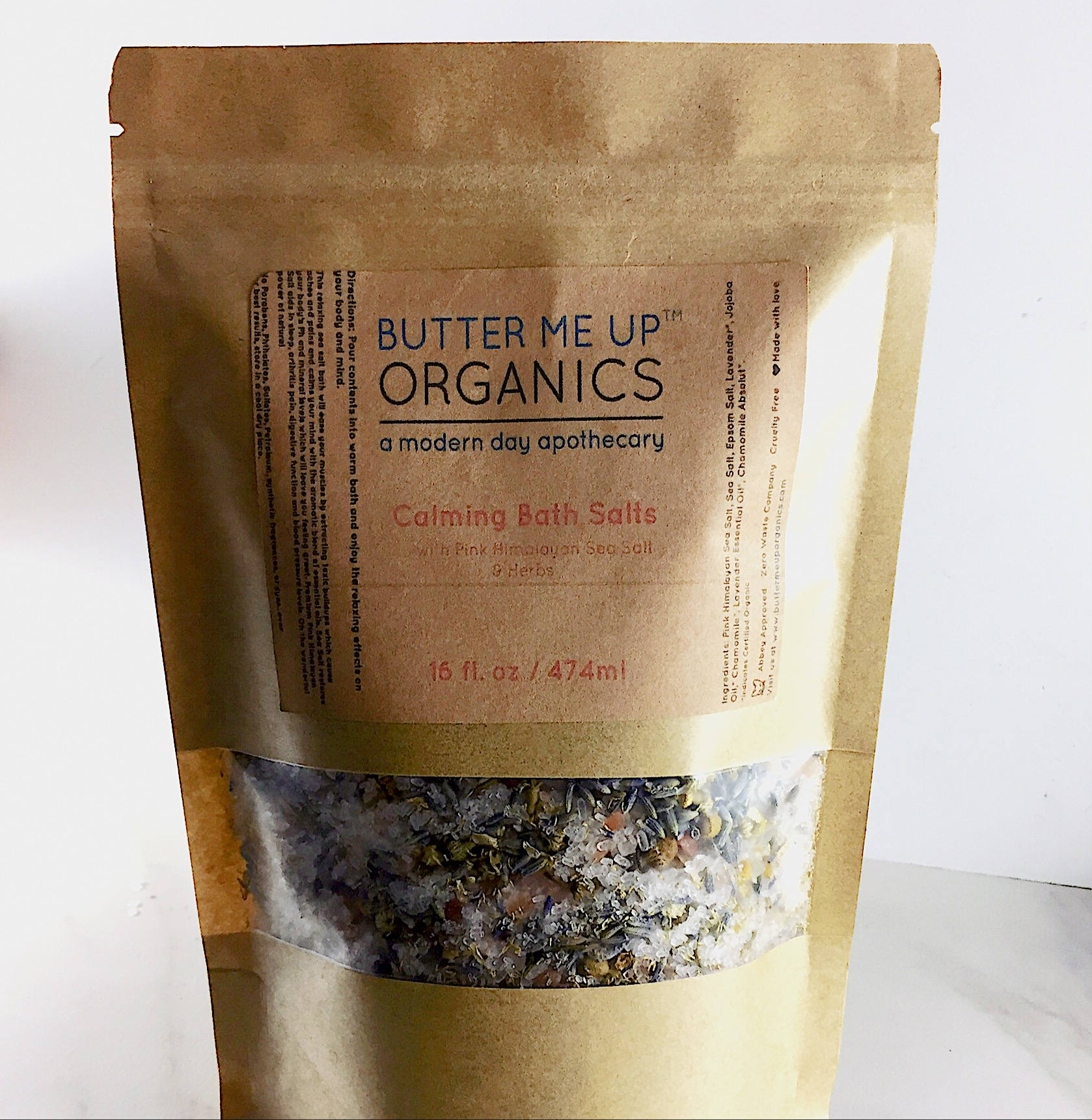 Calming Bath Salts / Detox / Relaxation / Lavender & Chamomile / Essential Oils / Organic Herbs / Herbal Bath Salts for Relaxation Stress by Butter Me Up Organics