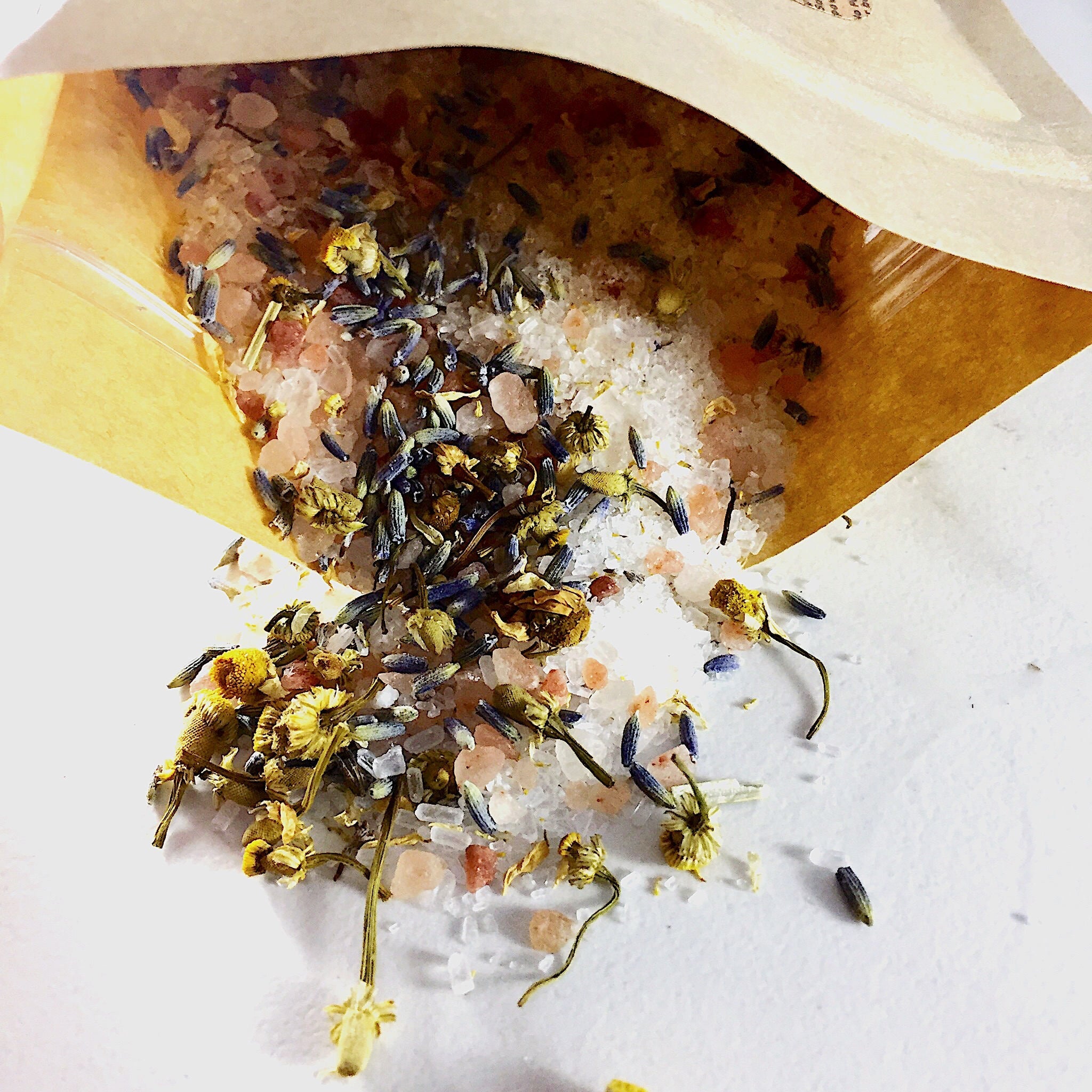 Calming Bath Salts / Detox / Relaxation / Lavender & Chamomile / Essential Oils / Organic Herbs / Herbal Bath Salts for Relaxation Stress by Butter Me Up Organics