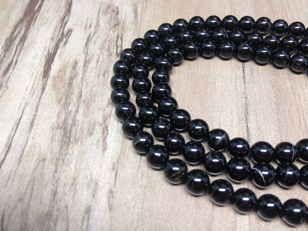 Black Tourmaline Gemstone Mala, 108 Prayer Beads Mala. DestGlow