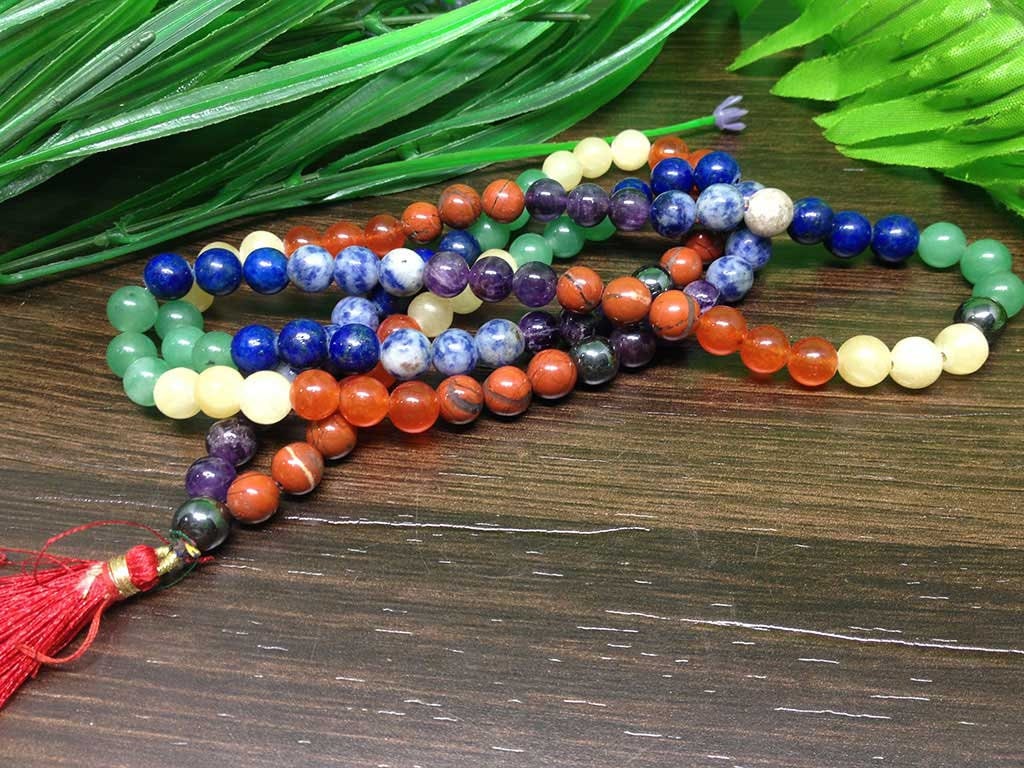 7 Chakra Mala 108 Prayer Beads Mediation Mala Jap Mala. DestGlow