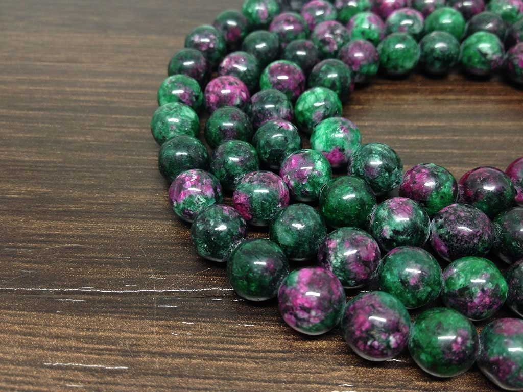Ruby Zoisite Gemstone Mala, 108 Prayer Bead Mala. DestGlow